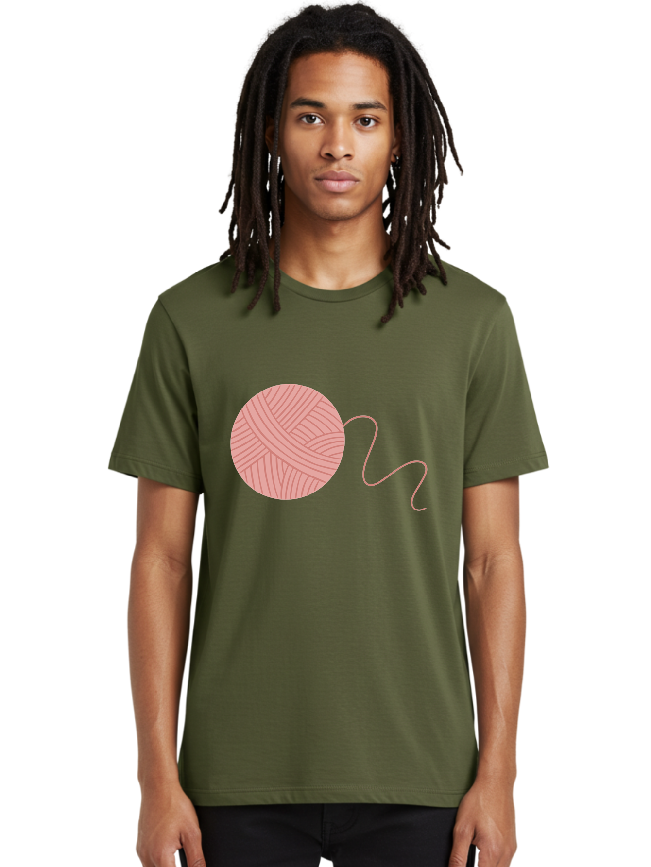 Yarn-Ball Men'S Graphic Tee, 100% Cotton, Comfortable Casual Summer Wear, Machine Washable, Pink Yarn, Ball Of Yarn, Knitting Supplies, Crochet Materials, Crafting Tools, Handmade Hobby, Diy Project, Yarn Thread, Pink Color Aac145 28
