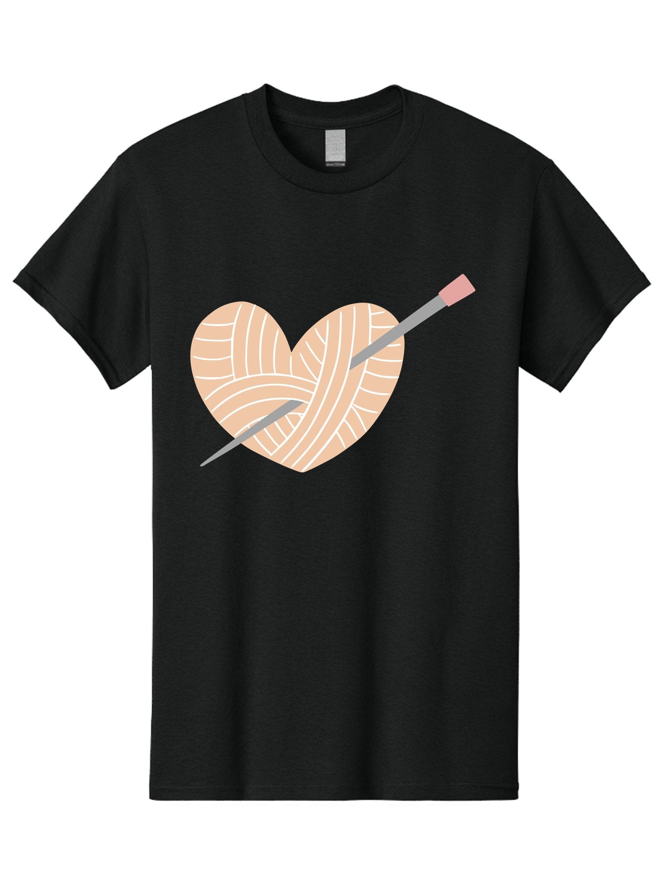 Yarn-Heart-Knitting-Needles Men'S Graphic Tee, 100% Cotton, Comfortable Casual Summer Wear, Machine Washable, Heart Shaped Yarn, Knitting Needles, Crochet, Handmade, Pink Yarn, Crafting, Hobby, Fiber Art, Knitting, Diy Aac147 3
