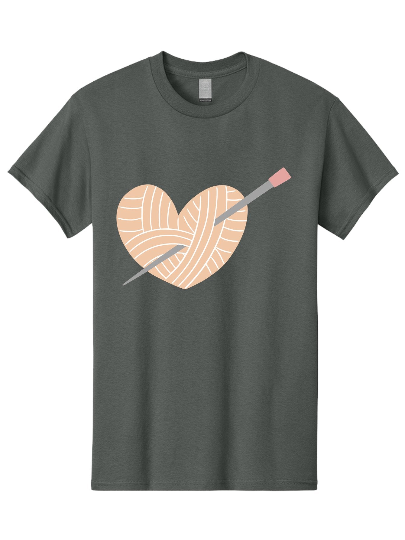 Yarn-Heart-Knitting-Needles Men'S Graphic Tee, 100% Cotton, Comfortable Casual Summer Wear, Machine Washable, Heart Shaped Yarn, Knitting Needles, Crochet, Handmade, Pink Yarn, Crafting, Hobby, Fiber Art, Knitting, Diy Aac147 6