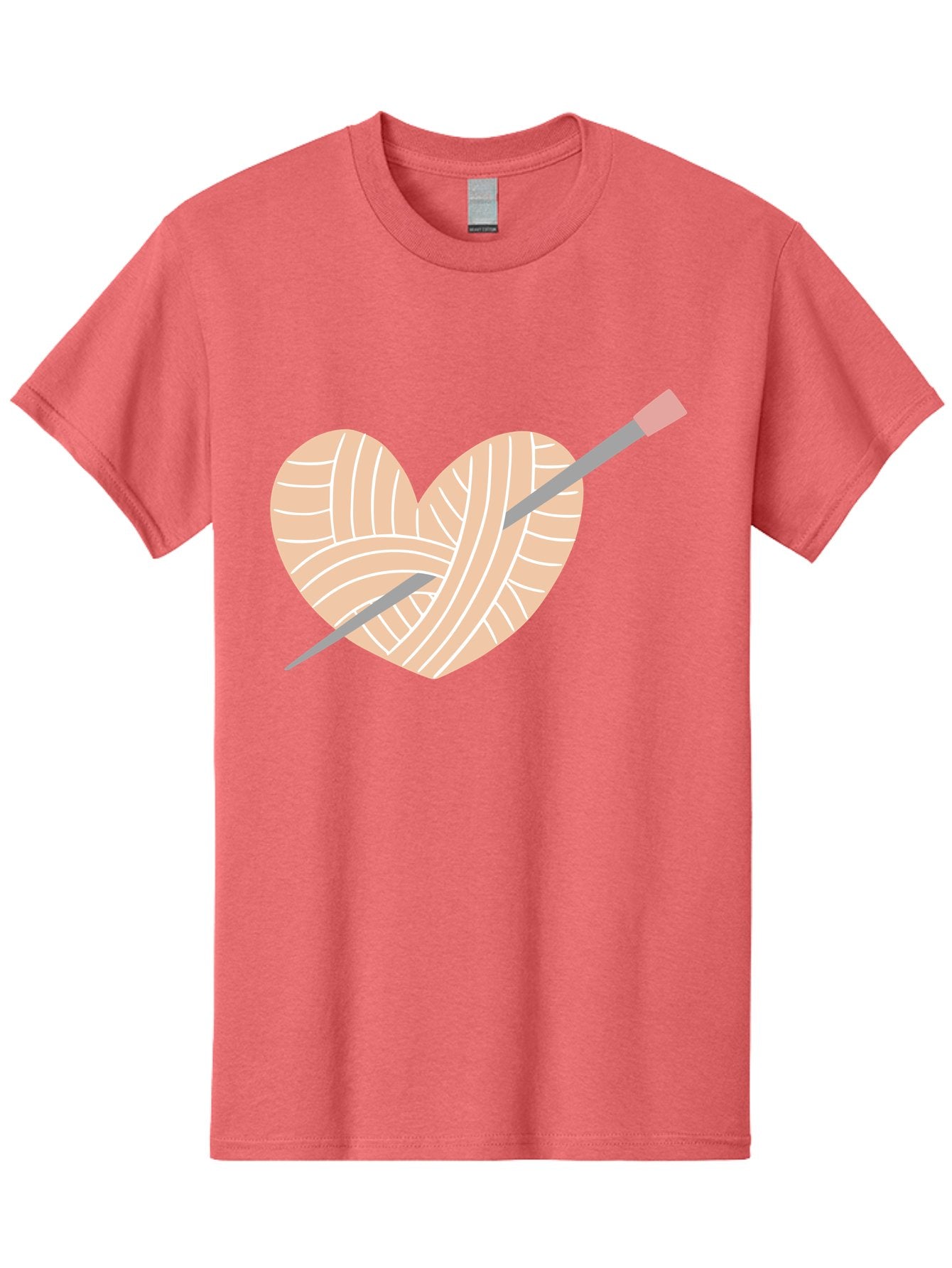 Yarn-Heart-Knitting-Needles Men'S Graphic Tee, 100% Cotton, Comfortable Casual Summer Wear, Machine Washable, Heart Shaped Yarn, Knitting Needles, Crochet, Handmade, Pink Yarn, Crafting, Hobby, Fiber Art, Knitting, Diy Aac147 12
