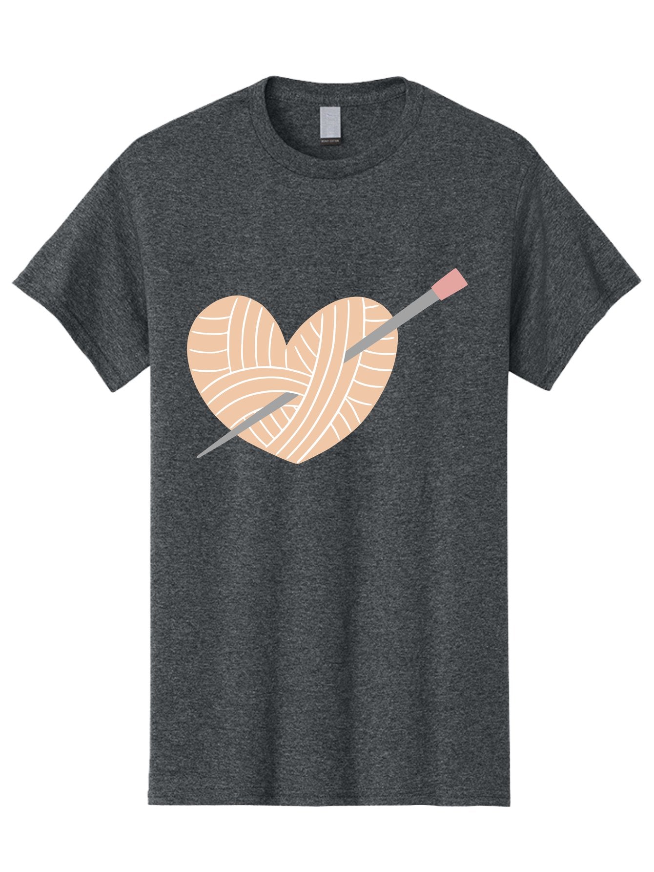 Yarn-Heart-Knitting-Needles Men'S Graphic Tee, 100% Cotton, Comfortable Casual Summer Wear, Machine Washable, Heart Shaped Yarn, Knitting Needles, Crochet, Handmade, Pink Yarn, Crafting, Hobby, Fiber Art, Knitting, Diy Aac147 9