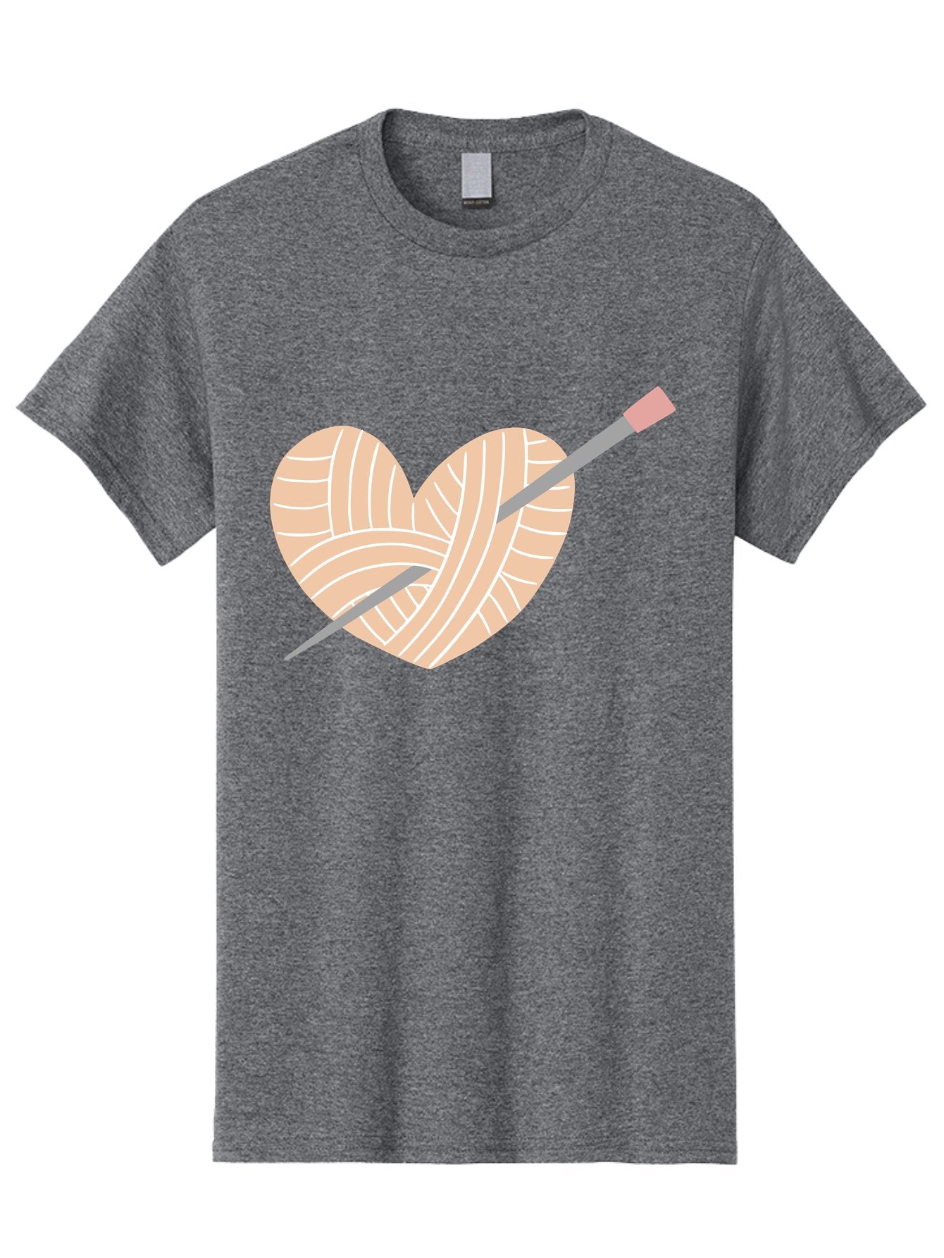 Yarn-Heart-Knitting-Needles Men'S Graphic Tee, 100% Cotton, Comfortable Casual Summer Wear, Machine Washable, Heart Shaped Yarn, Knitting Needles, Crochet, Handmade, Pink Yarn, Crafting, Hobby, Fiber Art, Knitting, Diy Aac147 14