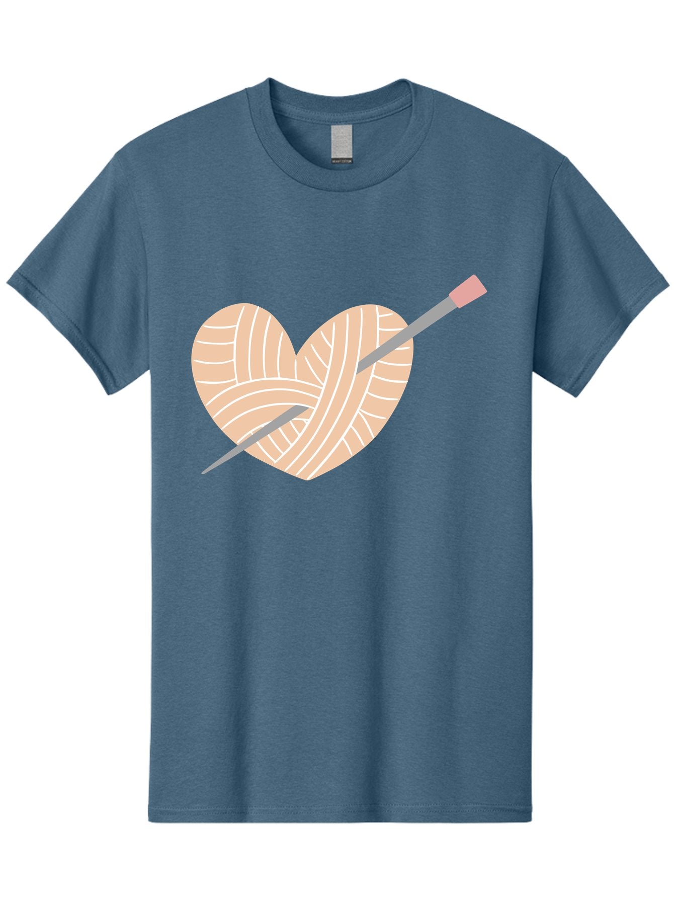 Yarn-Heart-Knitting-Needles Men'S Graphic Tee, 100% Cotton, Comfortable Casual Summer Wear, Machine Washable, Heart Shaped Yarn, Knitting Needles, Crochet, Handmade, Pink Yarn, Crafting, Hobby, Fiber Art, Knitting, Diy Aac147 13