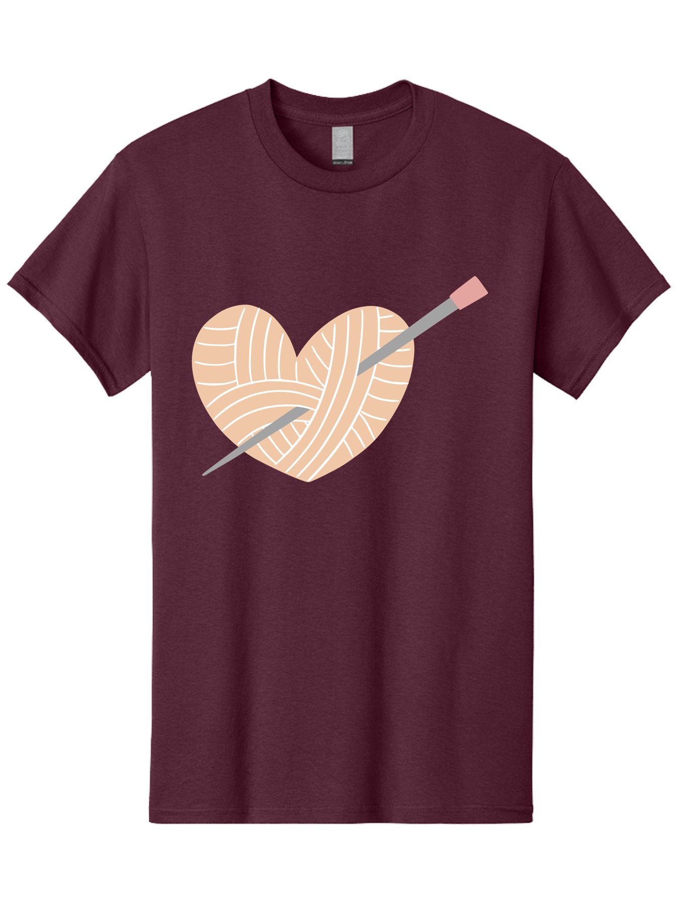 Yarn-Heart-Knitting-Needles Men'S Graphic Tee, 100% Cotton, Comfortable Casual Summer Wear, Machine Washable, Heart Shaped Yarn, Knitting Needles, Crochet, Handmade, Pink Yarn, Crafting, Hobby, Fiber Art, Knitting, Diy Aac147 11