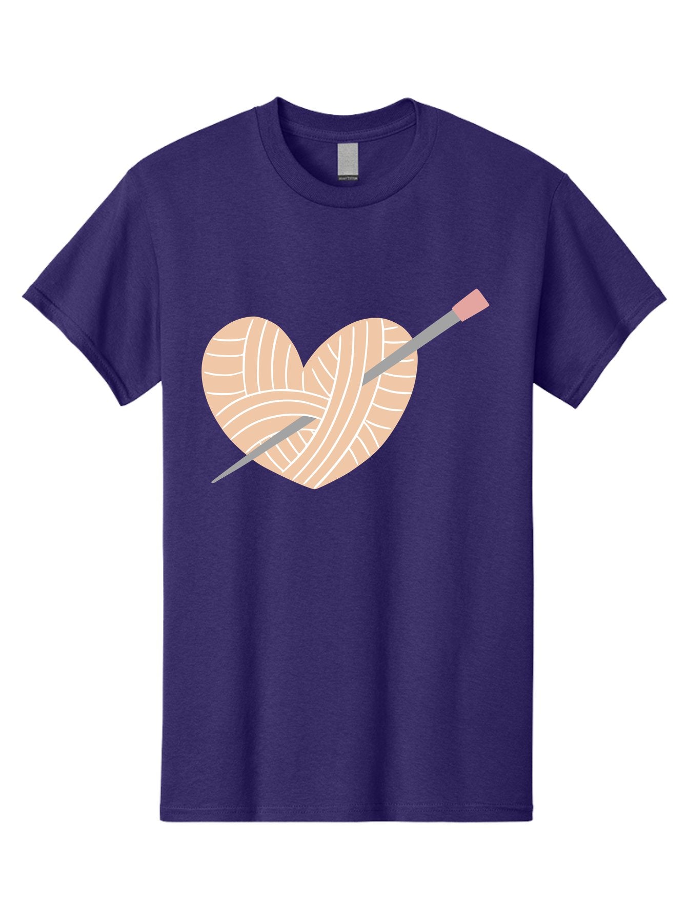 Yarn-Heart-Knitting-Needles Men'S Graphic Tee, 100% Cotton, Comfortable Casual Summer Wear, Machine Washable, Heart Shaped Yarn, Knitting Needles, Crochet, Handmade, Pink Yarn, Crafting, Hobby, Fiber Art, Knitting, Diy Aac147 7