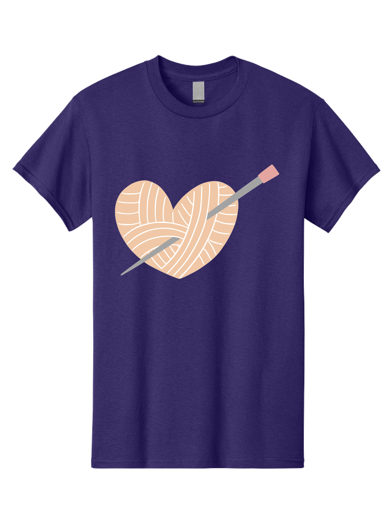 Yarn-Heart-Knitting-Needles Men'S Graphic Tee, 100% Cotton, Comfortable Casual Summer Wear, Machine Washable, Heart Shaped Yarn, Knitting Needles, Crochet, Handmade, Pink Yarn, Crafting, Hobby, Fiber Art, Knitting, Diy Aac147 25