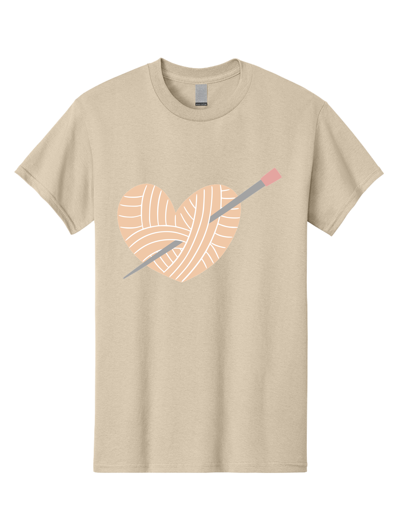 Yarn-Heart-Knitting-Needles Men'S Graphic Tee, 100% Cotton, Comfortable Casual Summer Wear, Machine Washable, Heart Shaped Yarn, Knitting Needles, Crochet, Handmade, Pink Yarn, Crafting, Hobby, Fiber Art, Knitting, Diy Aac147 23