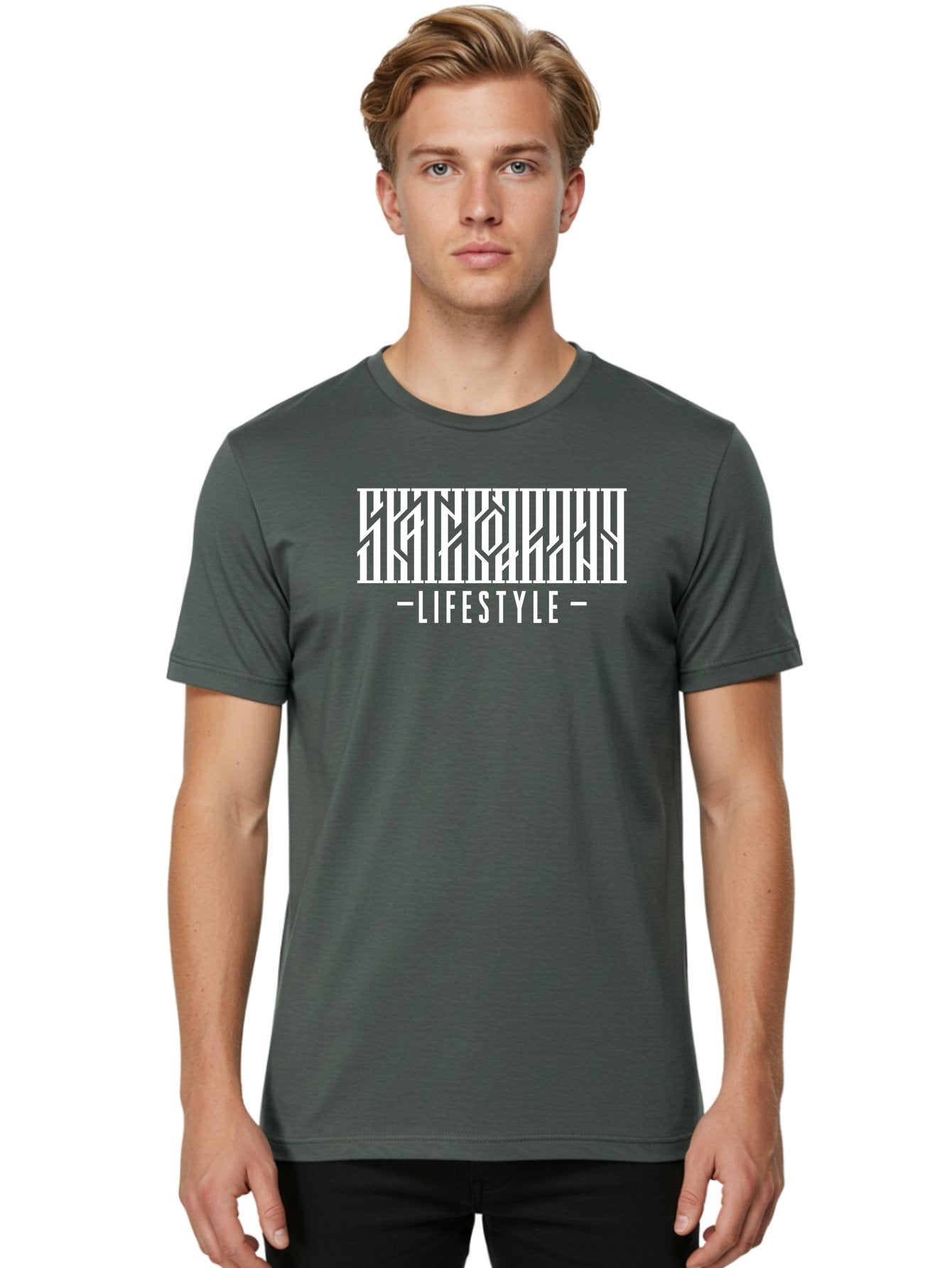 Lifestyle-1 Men'S Graphic Tee, 100% Cotton, Comfortable Casual Summer Wear, Machine Washable, Lifestyle Branding, White Typography, Modern Design, Geometric Patterns, Fashion Statement, Urban Style, Chic Aesthetics Aac151 29