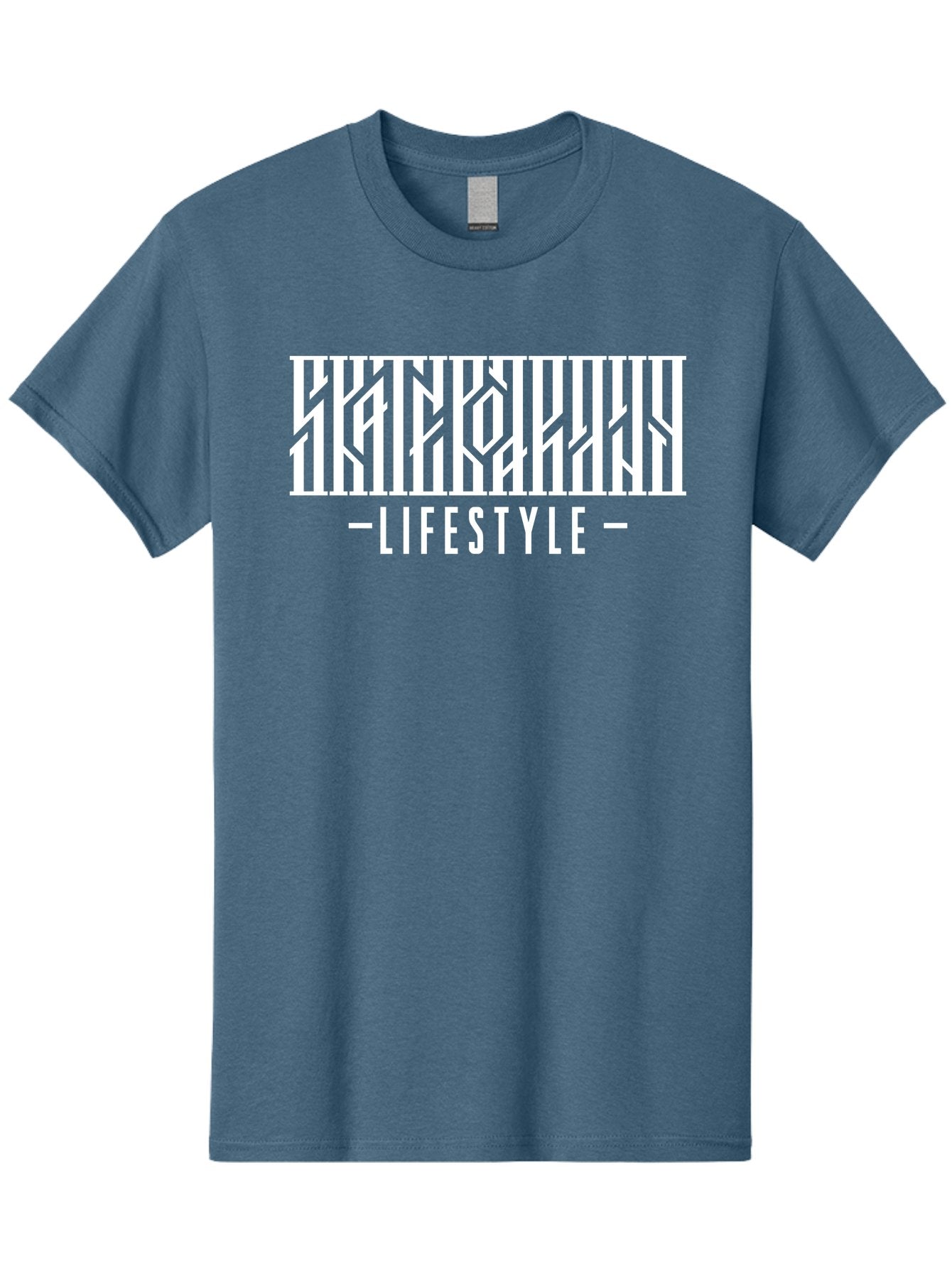 Lifestyle-1 Men'S Graphic Tee, 100% Cotton, Comfortable Casual Summer Wear, Machine Washable, Lifestyle Branding, White Typography, Modern Design, Geometric Patterns, Fashion Statement, Urban Style, Chic Aesthetics Aac151