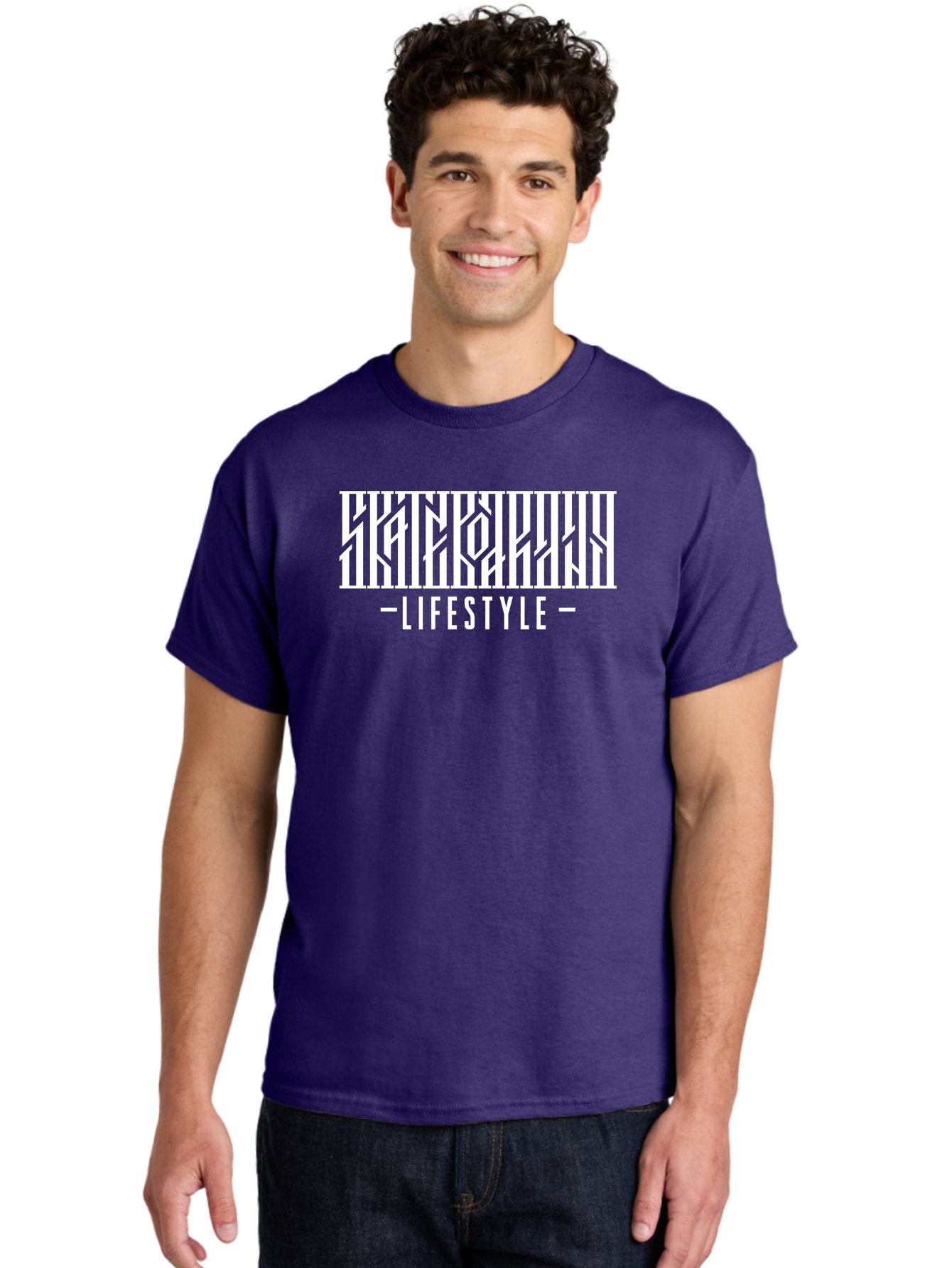 Lifestyle-1 Men'S Graphic Tee, 100% Cotton, Comfortable Casual Summer Wear, Machine Washable, Lifestyle Branding, White Typography, Modern Design, Geometric Patterns, Fashion Statement, Urban Style, Chic Aesthetics Aac151 30