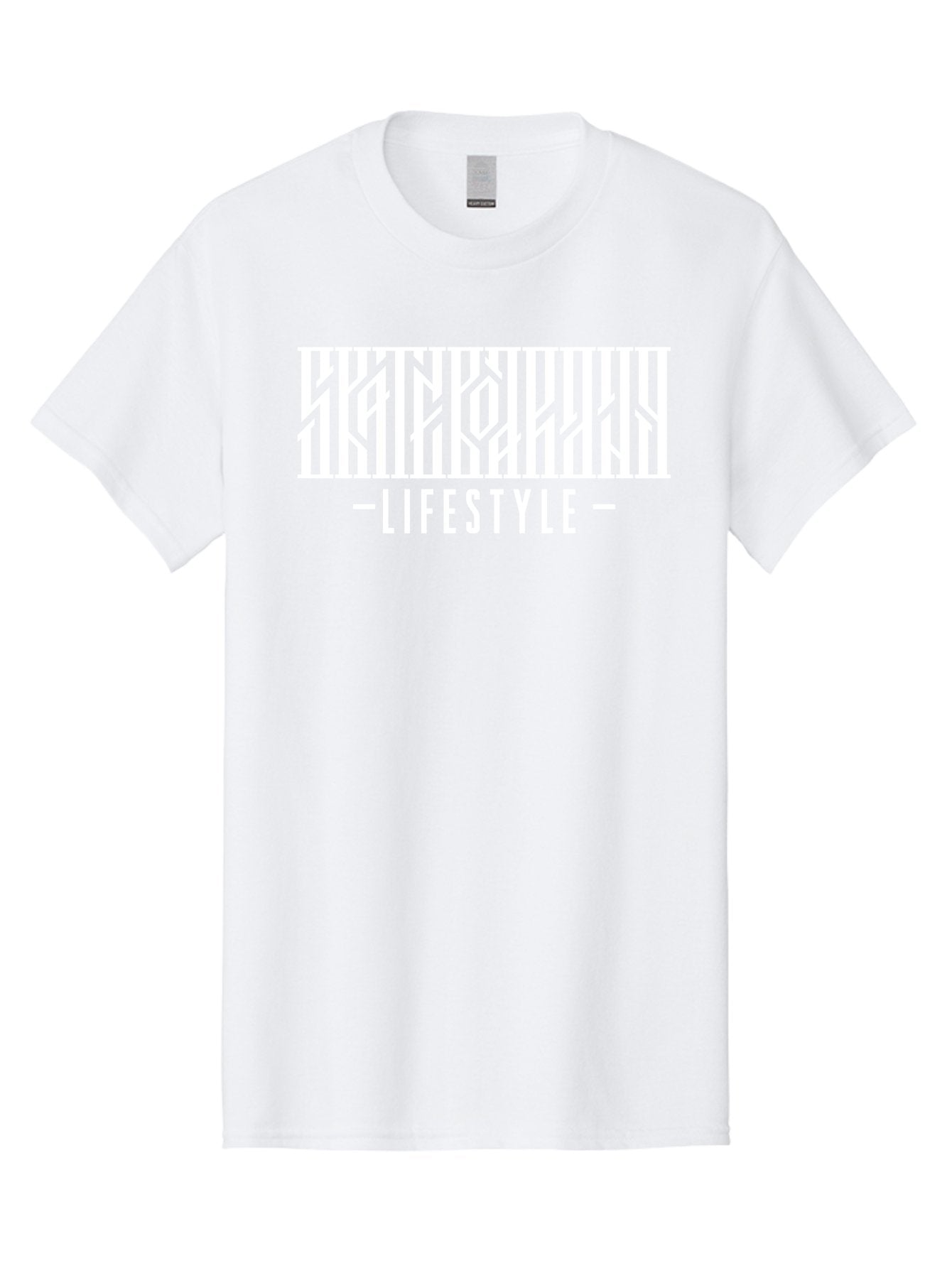 Lifestyle-1 Men'S Graphic Tee, 100% Cotton, Comfortable Casual Summer Wear, Machine Washable, Lifestyle Branding, White Typography, Modern Design, Geometric Patterns, Fashion Statement, Urban Style, Chic Aesthetics Aac151 12