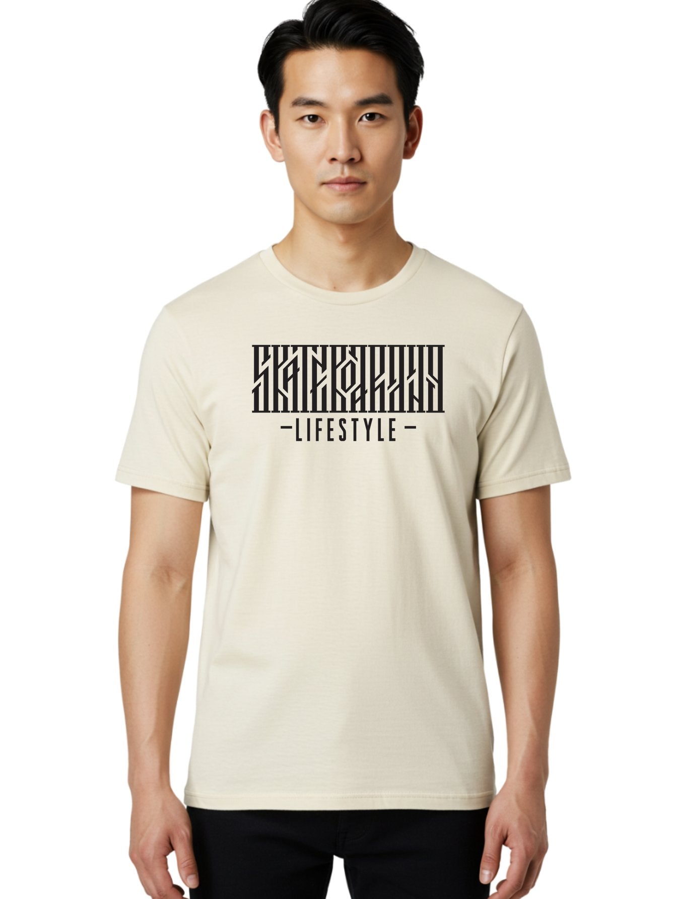 Lifestyle Men'S Graphic Tee, 100% Cotton, Comfortable Casual Summer Wear, Machine Washable, Lifestyle Branding, Trendy Graphics, Modern Design, Black Typography, Stylish Patterns, Abstract Shapes, Fashion Lifestyle, Creative Art Aac152 16