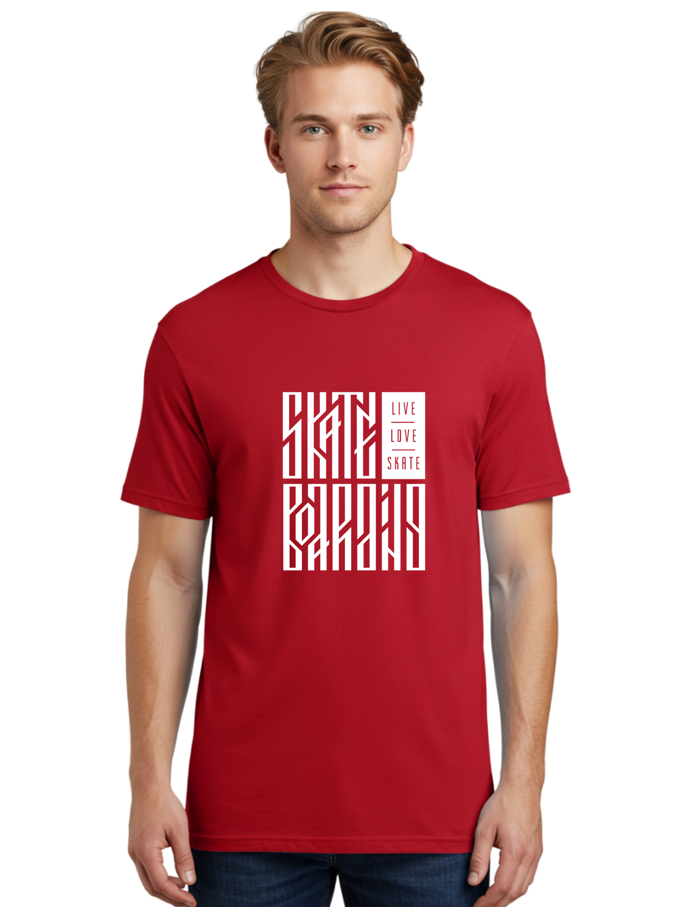 Live-Love-Skate-1 Men'S Graphic Tee, 100% Cotton, Comfortable Casual Summer Wear, Machine Washable, Skateboarding Culture, Action Sports, Extreme Sports, Skate Lifestyle, Streetwear Fashion, Urban Style, Skateboard Graphics, Skateboard Art Aac153 24
