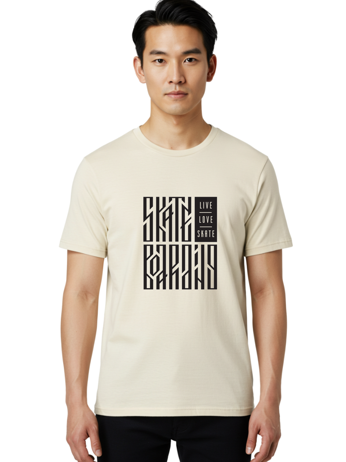Live-Love-Skate Men'S Graphic Tee, 100% Cotton, Comfortable Casual Summer Wear, Machine Washable, Street Art Style, Skate Culture, Bold Typography, Urban Lifestyle, Action Sports, Graffiti-Inspired Design, Skateboarding Community Aac154 28