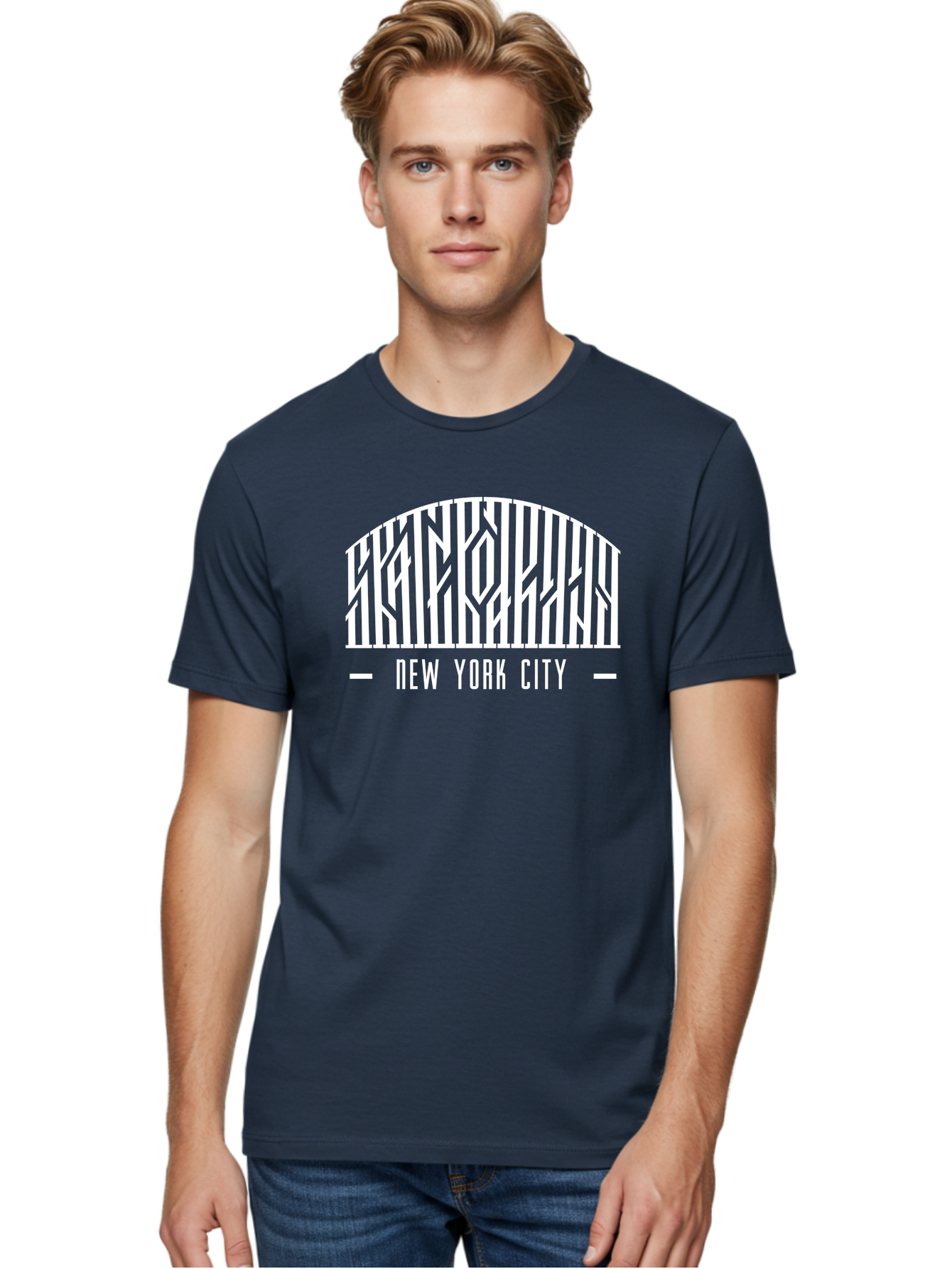 New-York-City Men'S Graphic Tee, 100% Cotton, Comfortable Casual Summer Wear, Machine Washable, New York City, Brooklyn Bridge, Cityscape, Urban Landscape, Iconic Landmarks, Nyc, Bridge Design, Modern Architecture, City View Aac157 4