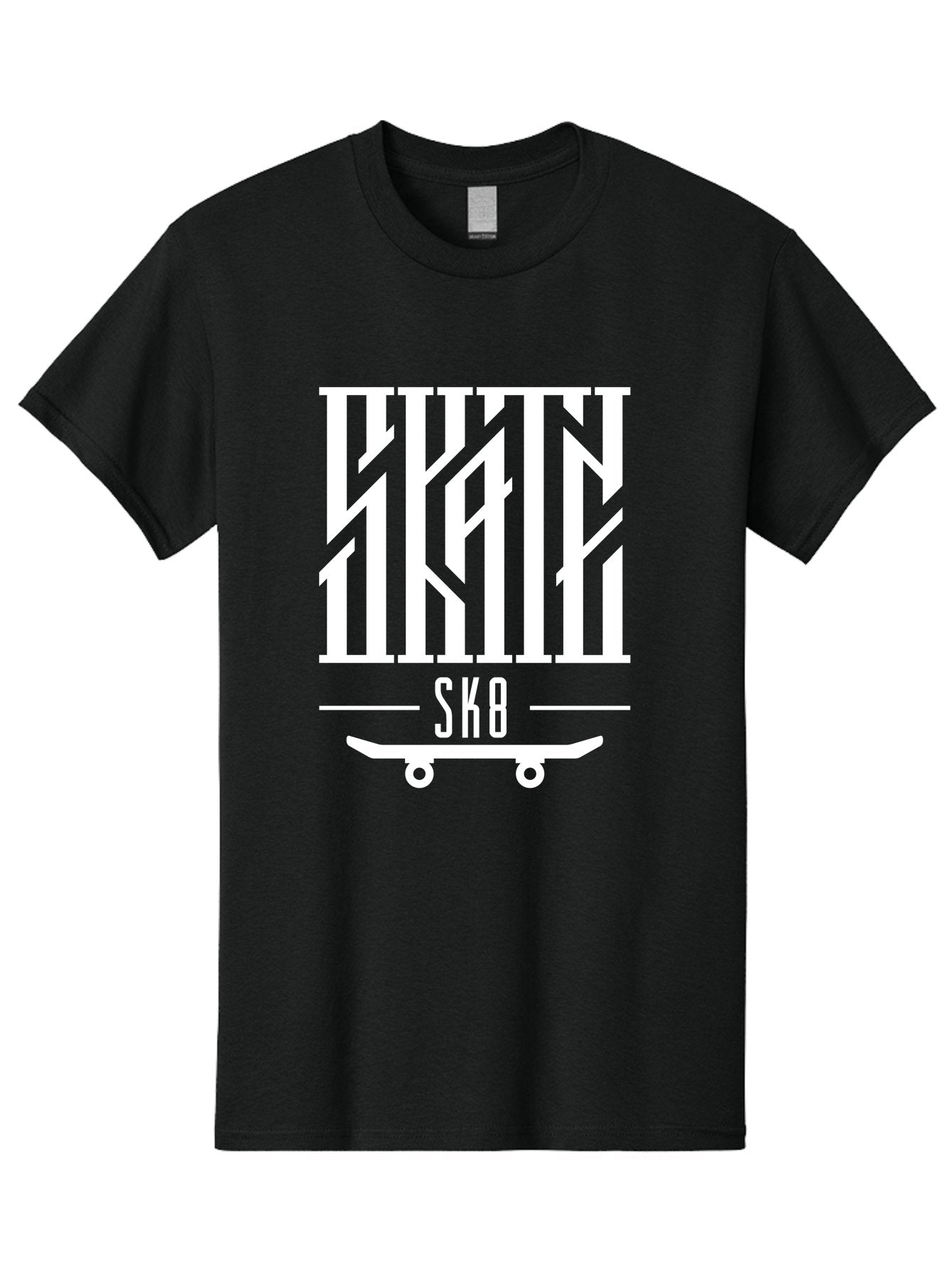 Sk8-1 Men'S Graphic Tee, 100% Cotton, Comfortable Casual Summer Wear, Machine Washable, Stylish Typography, Skateboard Culture, Sk8 Logo, White Graphics, Skateboarding Lifestyle, Streetwear Fashion, Graphic Design Aac160
