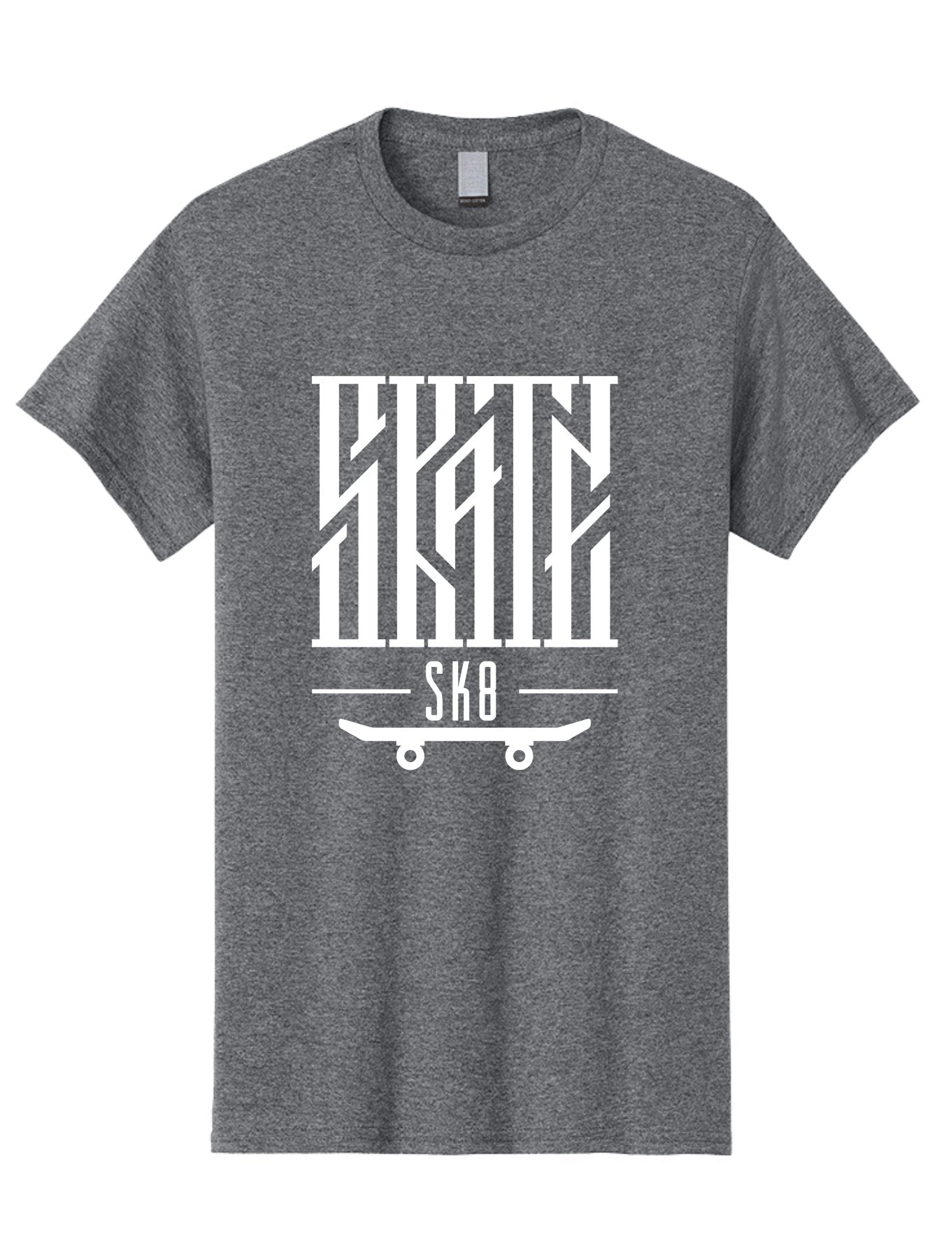 Sk8-1 Men'S Graphic Tee, 100% Cotton, Comfortable Casual Summer Wear, Machine Washable, Stylish Typography, Skateboard Culture, Sk8 Logo, White Graphics, Skateboarding Lifestyle, Streetwear Fashion, Graphic Design Aac160 7