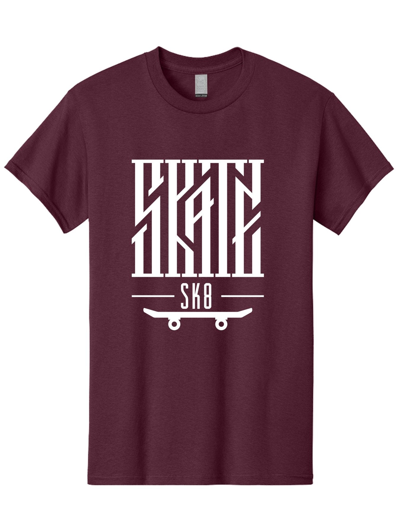 Sk8-1 Men'S Graphic Tee, 100% Cotton, Comfortable Casual Summer Wear, Machine Washable, Stylish Typography, Skateboard Culture, Sk8 Logo, White Graphics, Skateboarding Lifestyle, Streetwear Fashion, Graphic Design Aac160 3