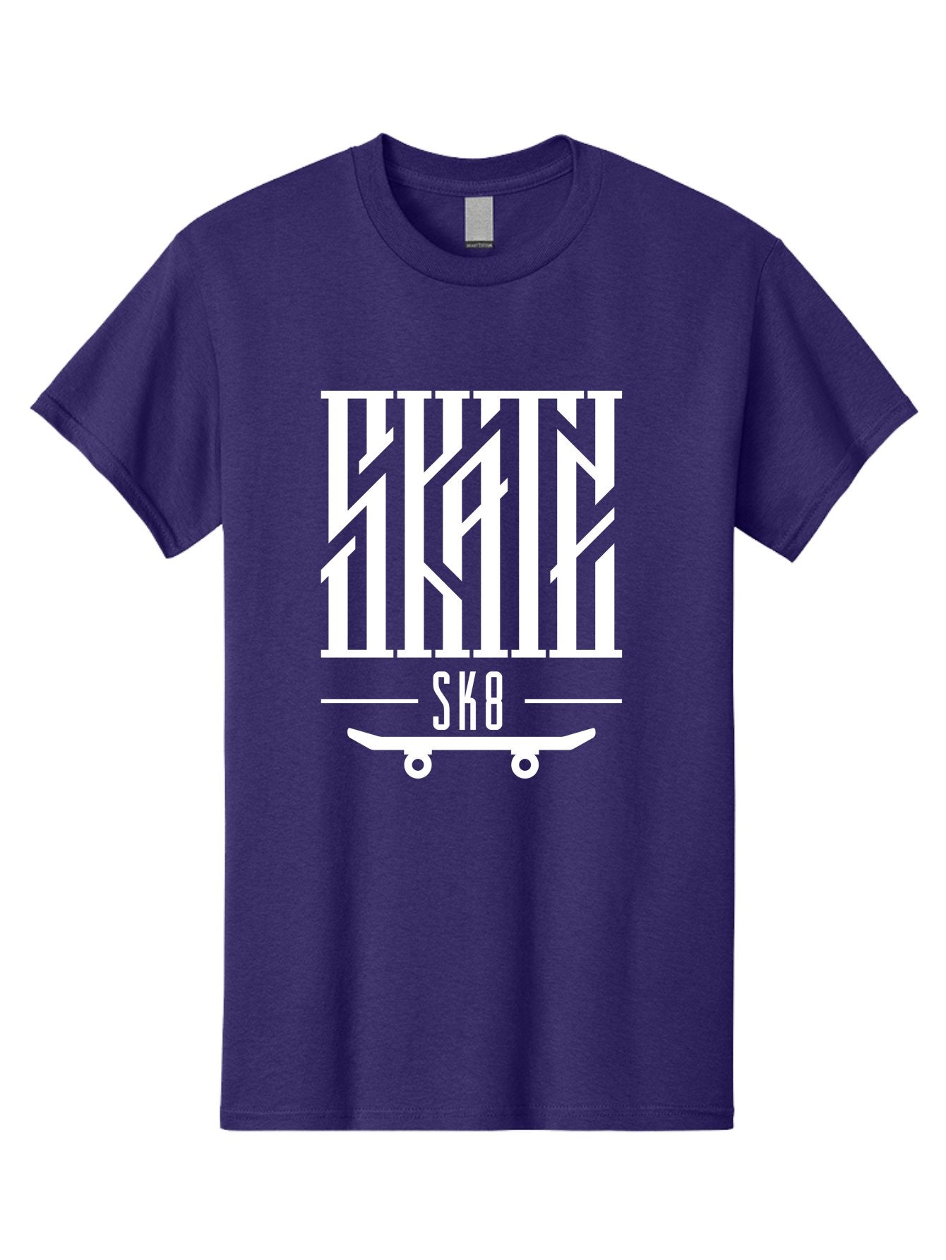 Sk8-1 Men'S Graphic Tee, 100% Cotton, Comfortable Casual Summer Wear, Machine Washable, Stylish Typography, Skateboard Culture, Sk8 Logo, White Graphics, Skateboarding Lifestyle, Streetwear Fashion, Graphic Design Aac160 8