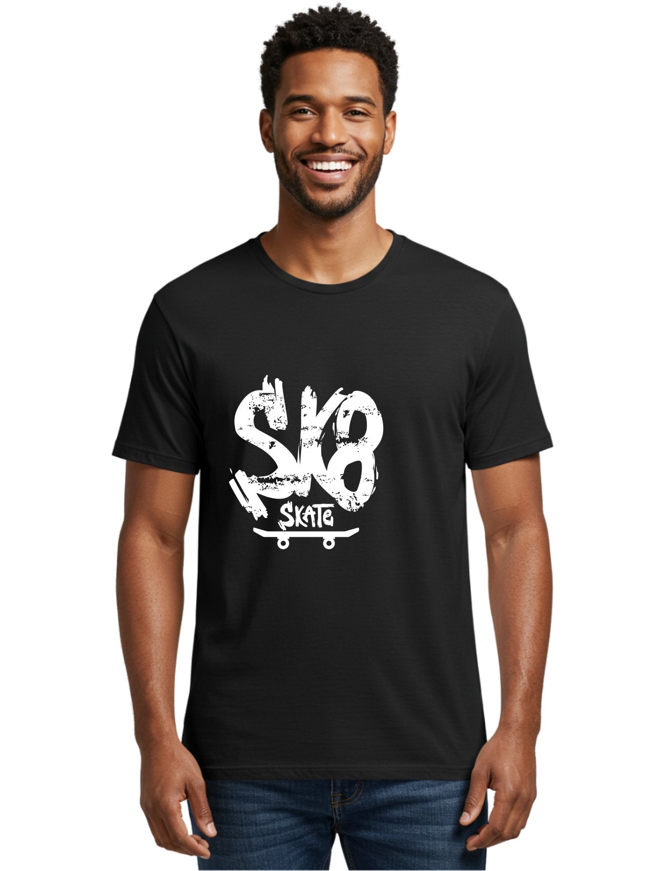 Sk8-2 Men'S Graphic Tee, 100% Cotton, Comfortable Casual Summer Wear, Machine Washable, Skateboarding Logo, Skate Culture, Streetwear Fashion, Action Sports, Skateboarding Brand, Edgy Design, Youth Lifestyle, Skateboard Graphics Aac161 21