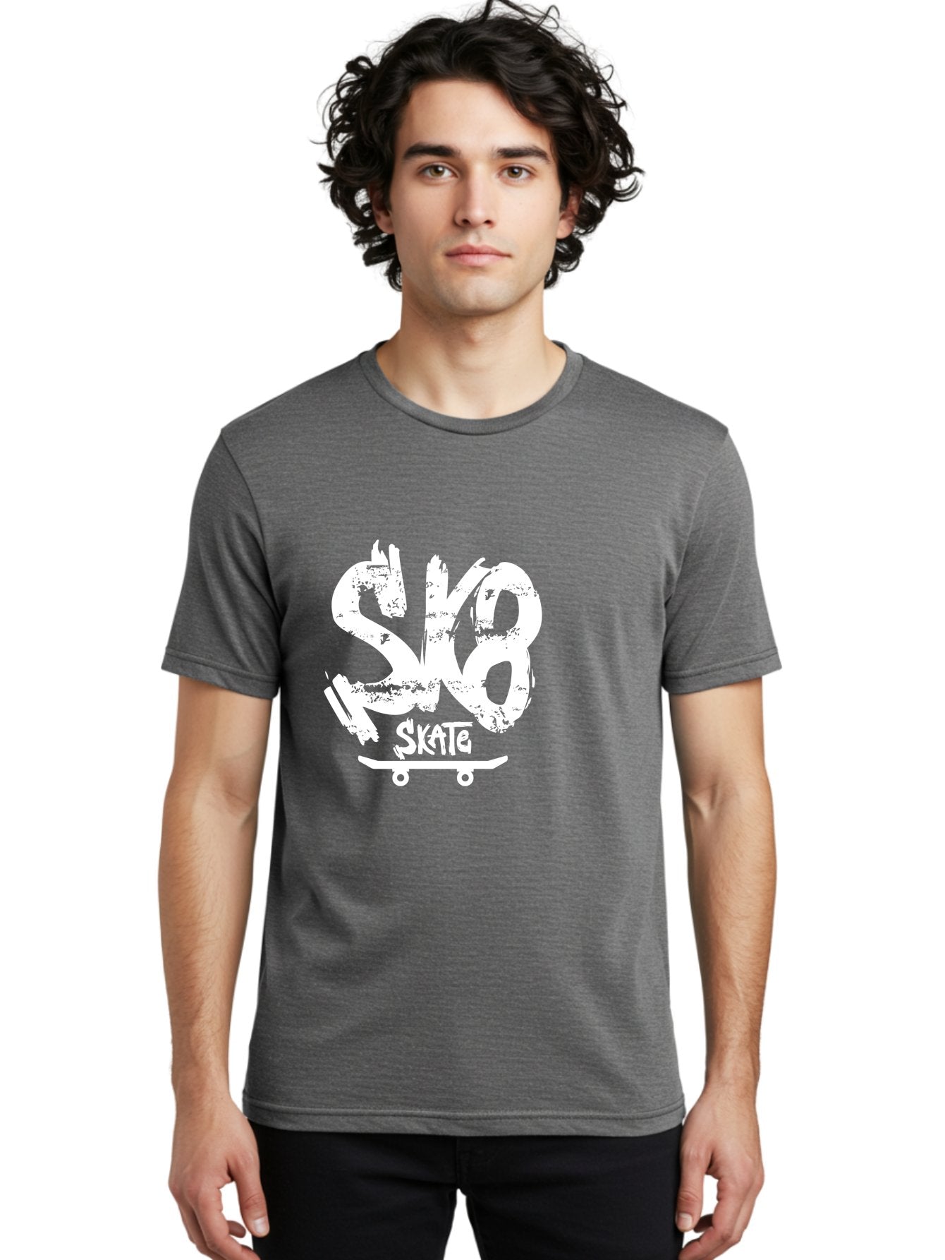Sk8-2 Men'S Graphic Tee, 100% Cotton, Comfortable Casual Summer Wear, Machine Washable, Skateboarding Logo, Skate Culture, Streetwear Fashion, Action Sports, Skateboarding Brand, Edgy Design, Youth Lifestyle, Skateboard Graphics Aac161 25