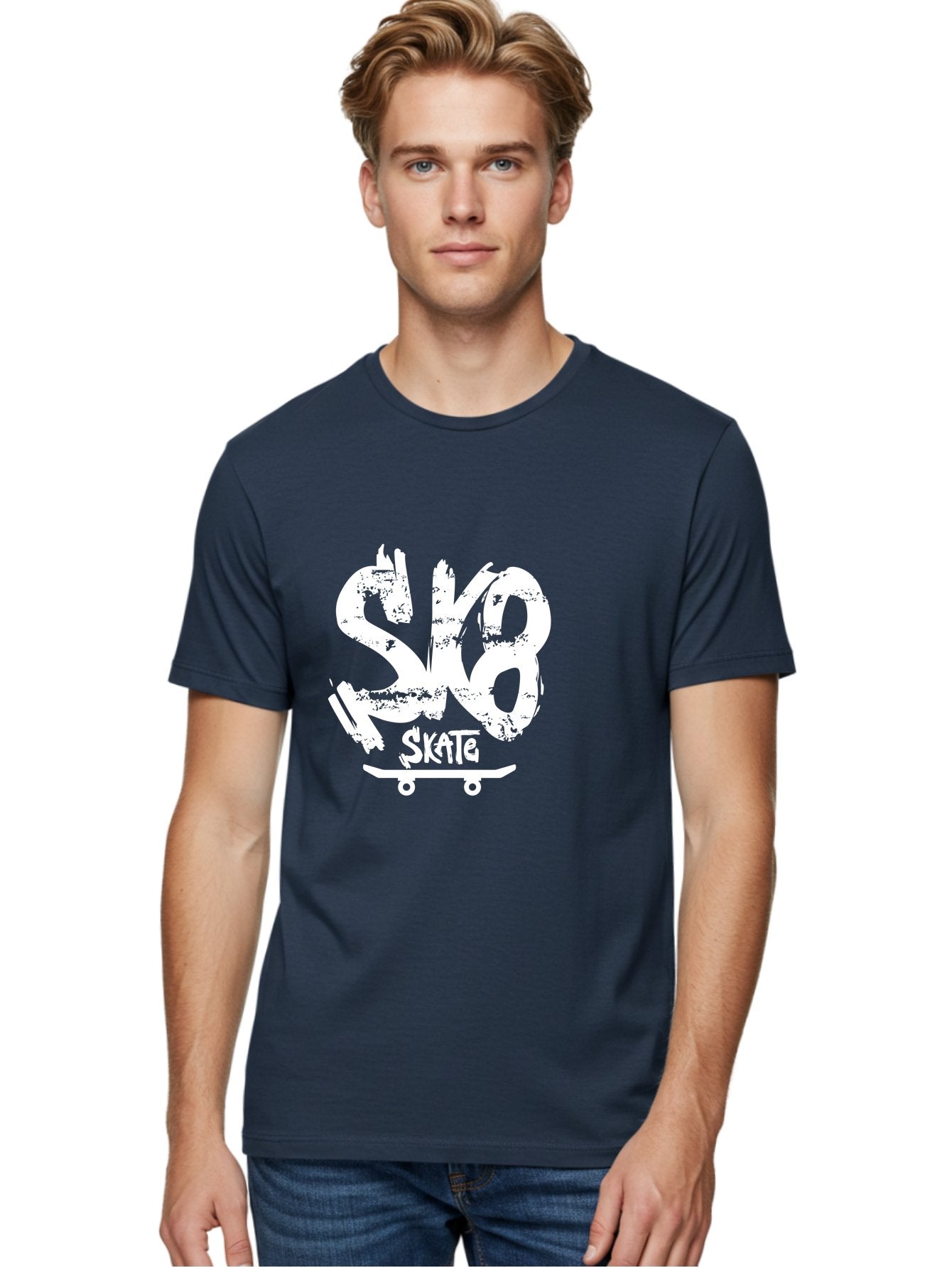 Sk8-2 Men'S Graphic Tee, 100% Cotton, Comfortable Casual Summer Wear, Machine Washable, Skateboarding Logo, Skate Culture, Streetwear Fashion, Action Sports, Skateboarding Brand, Edgy Design, Youth Lifestyle, Skateboard Graphics Aac161 30