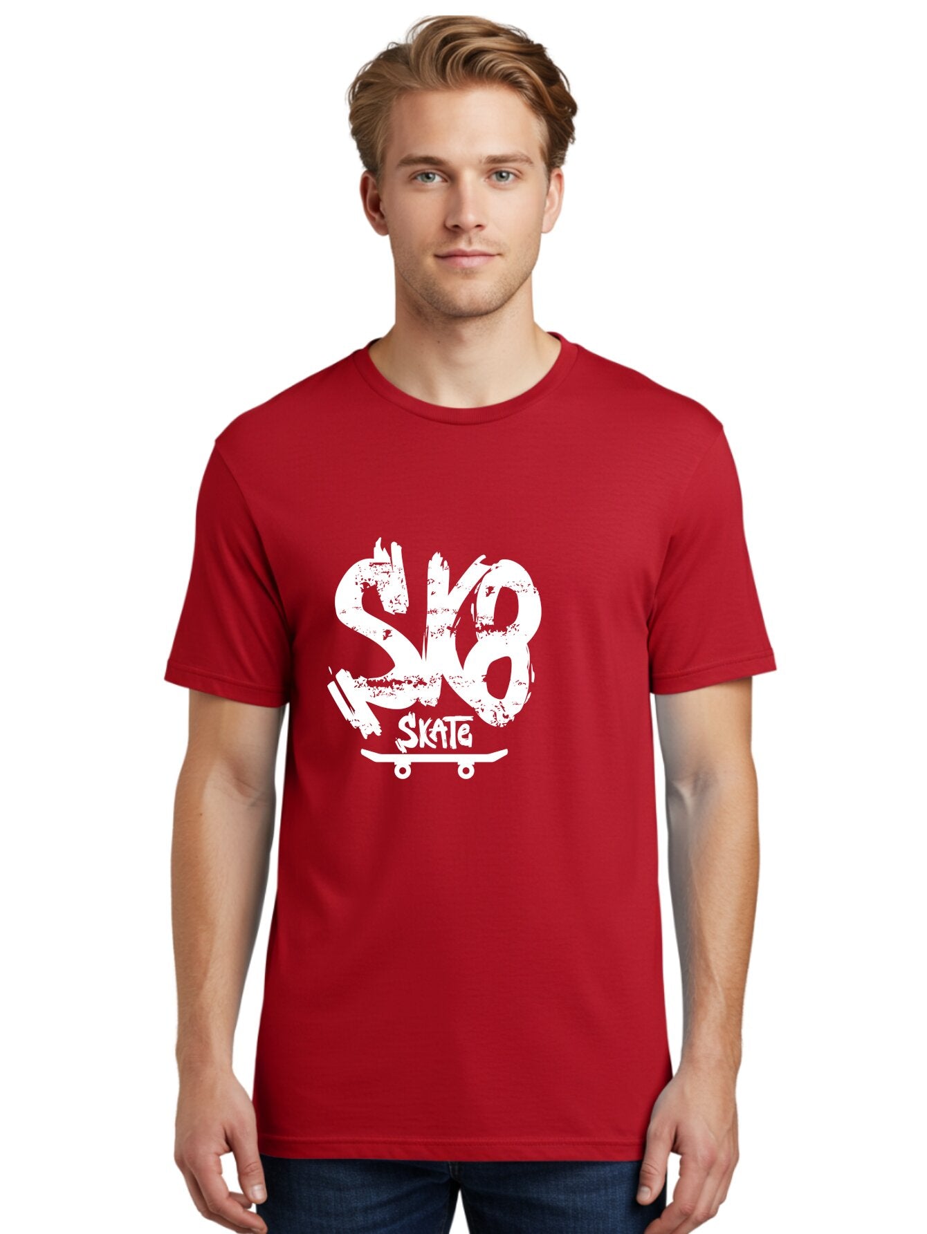 Sk8-2 Men'S Graphic Tee, 100% Cotton, Comfortable Casual Summer Wear, Machine Washable, Skateboarding Logo, Skate Culture, Streetwear Fashion, Action Sports, Skateboarding Brand, Edgy Design, Youth Lifestyle, Skateboard Graphics Aac161 18