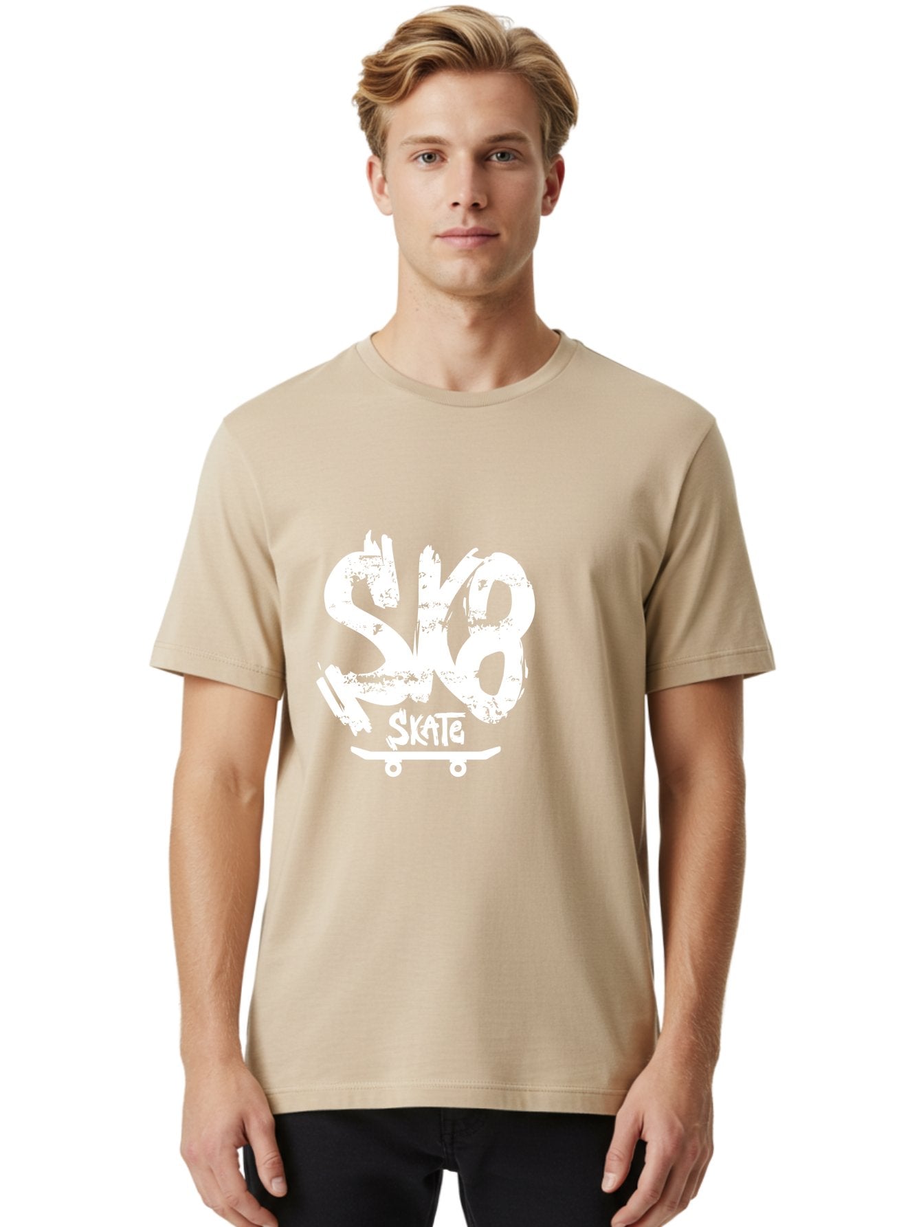 Sk8-2 Men'S Graphic Tee, 100% Cotton, Comfortable Casual Summer Wear, Machine Washable, Skateboarding Logo, Skate Culture, Streetwear Fashion, Action Sports, Skateboarding Brand, Edgy Design, Youth Lifestyle, Skateboard Graphics Aac161 19