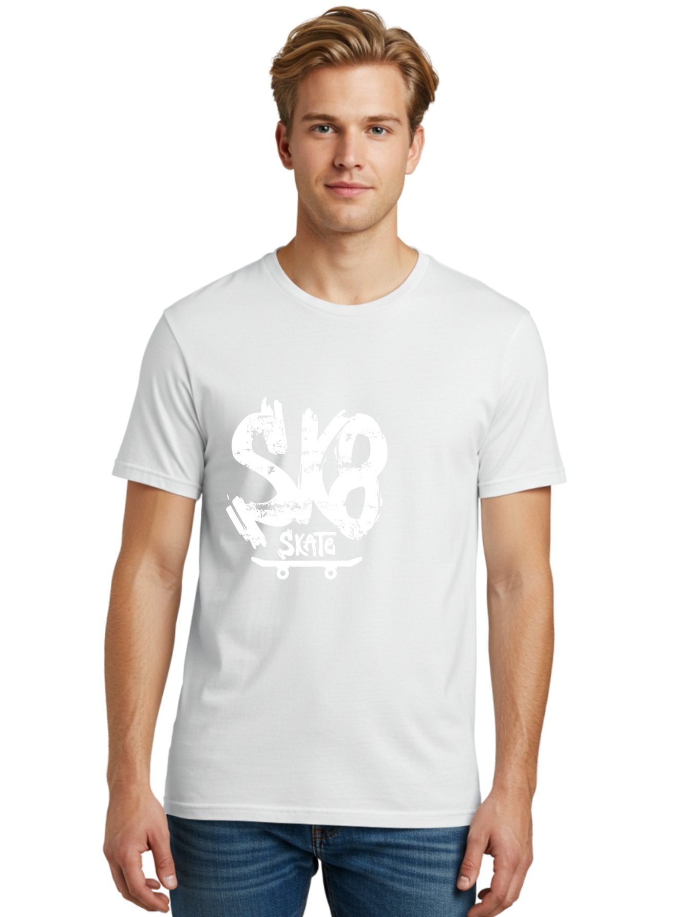 Sk8-2 Men'S Graphic Tee, 100% Cotton, Comfortable Casual Summer Wear, Machine Washable, Skateboarding Logo, Skate Culture, Streetwear Fashion, Action Sports, Skateboarding Brand, Edgy Design, Youth Lifestyle, Skateboard Graphics Aac161 26
