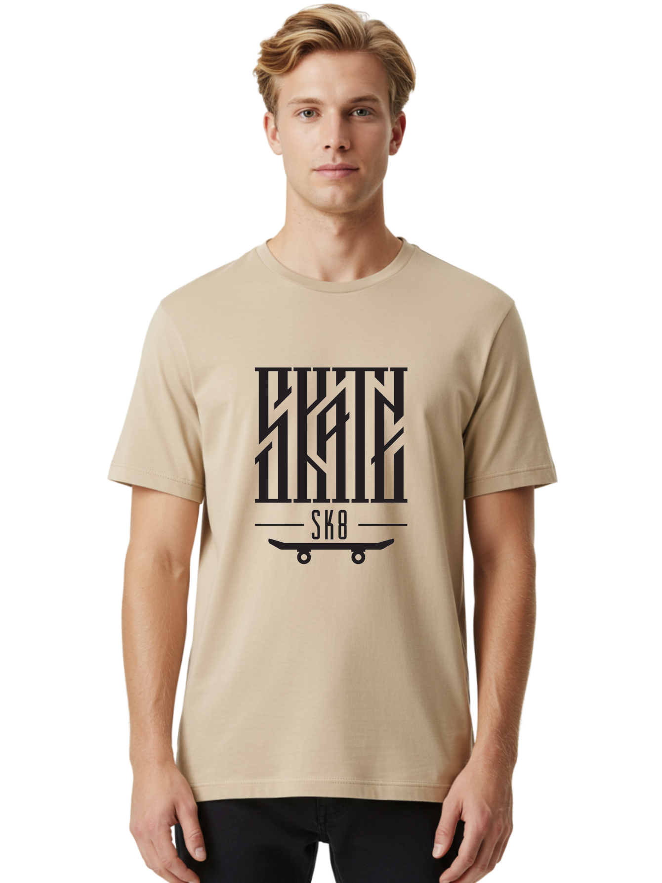 Sk8-3 Men'S Graphic Tee, 100% Cotton, Comfortable Casual Summer Wear, Machine Washable, Skateboarding, Sk8, Skate Culture, Streetwear, Extreme Sports, Graphic Design, Urban Style, Skateboard Graphics, Black And Green Design, Skateboard Art Aac162 24