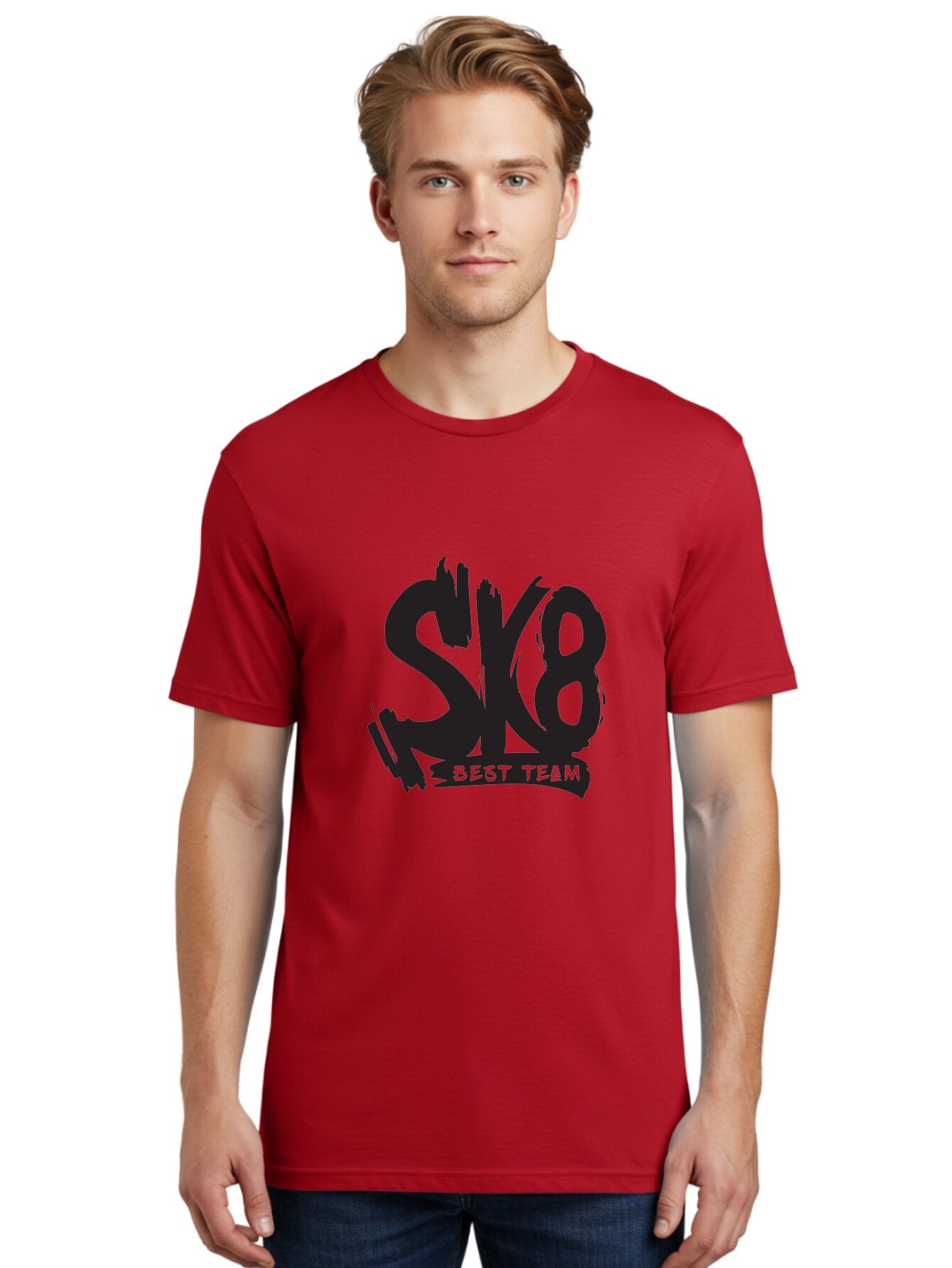 Sk8-Best-Team-1 Men'S Graphic Tee, 100% Cotton, Comfortable Casual Summer Wear, Machine Washable, Sk8 Best Team, Skate Team Logo, Skateboarding Graphics, Team Branding, Urban Sports, Action Sports, Skate Culture, Team Identity Aac163 25