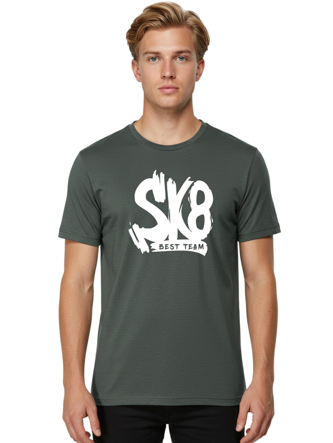 Sk8-Best-Team Men'S Graphic Tee, 100% Cotton, Comfortable Casual Summer Wear, Machine Washable, Action Sports Team Logo, Skateboarding Graphics, Team Spirit, Best Team Logo, Sports Branding, Team Identity, Skate Culture Aac164 18