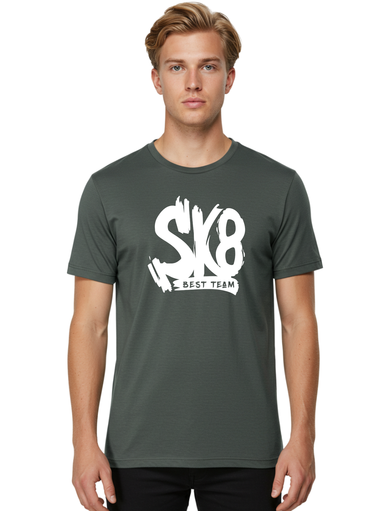 Sk8-Best-Team Men'S Graphic Tee, 100% Cotton, Comfortable Casual Summer Wear, Machine Washable, Action Sports Team Logo, Skateboarding Graphics, Team Spirit, Best Team Logo, Sports Branding, Team Identity, Skate Culture Aac164 24