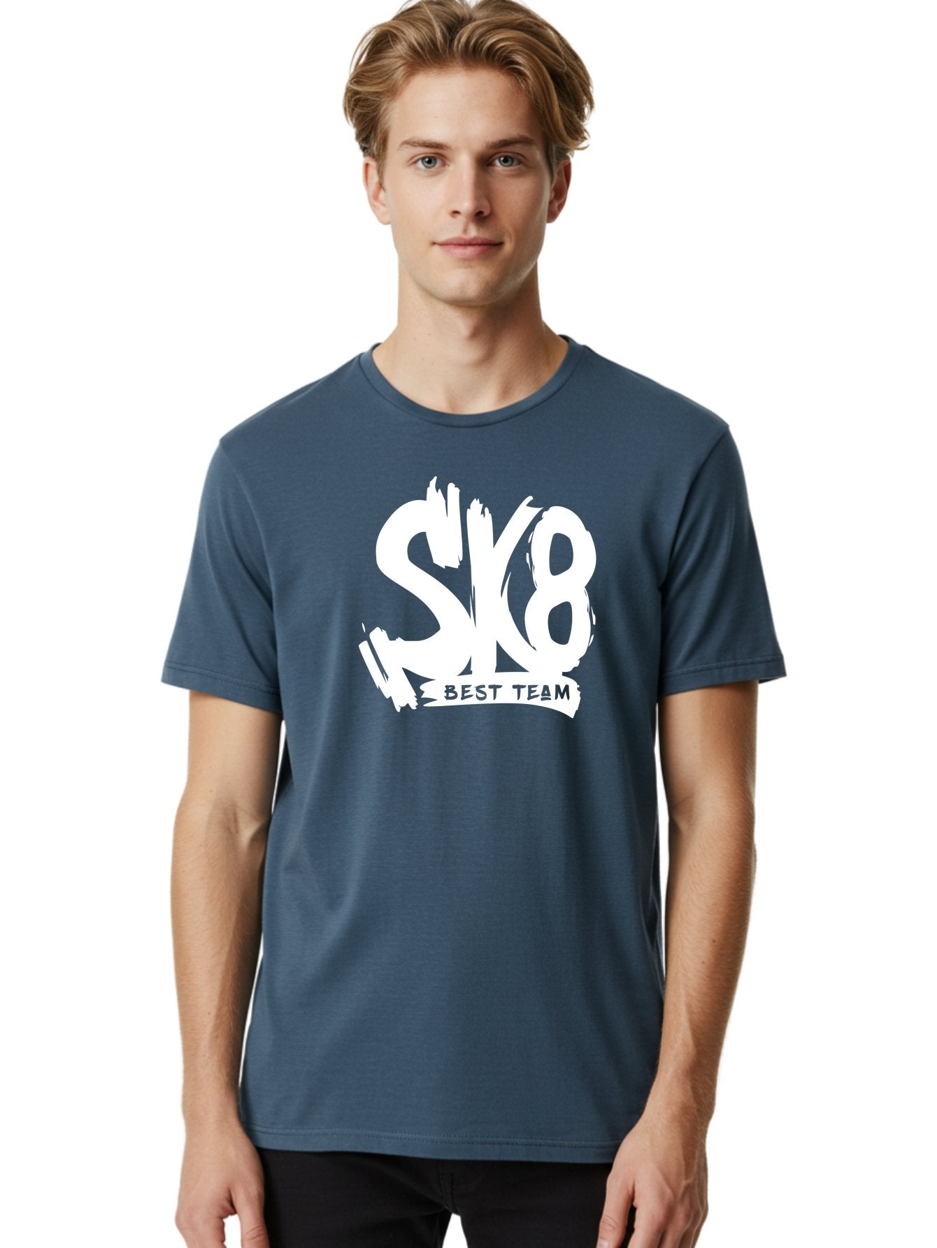 Sk8-Best-Team Men'S Graphic Tee, 100% Cotton, Comfortable Casual Summer Wear, Machine Washable, Action Sports Team Logo, Skateboarding Graphics, Team Spirit, Best Team Logo, Sports Branding, Team Identity, Skate Culture Aac164 24