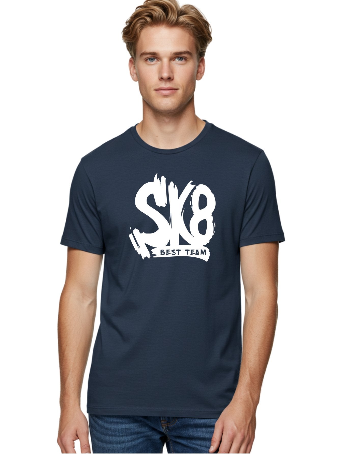 Sk8-Best-Team Men'S Graphic Tee, 100% Cotton, Comfortable Casual Summer Wear, Machine Washable, Action Sports Team Logo, Skateboarding Graphics, Team Spirit, Best Team Logo, Sports Branding, Team Identity, Skate Culture Aac164 17