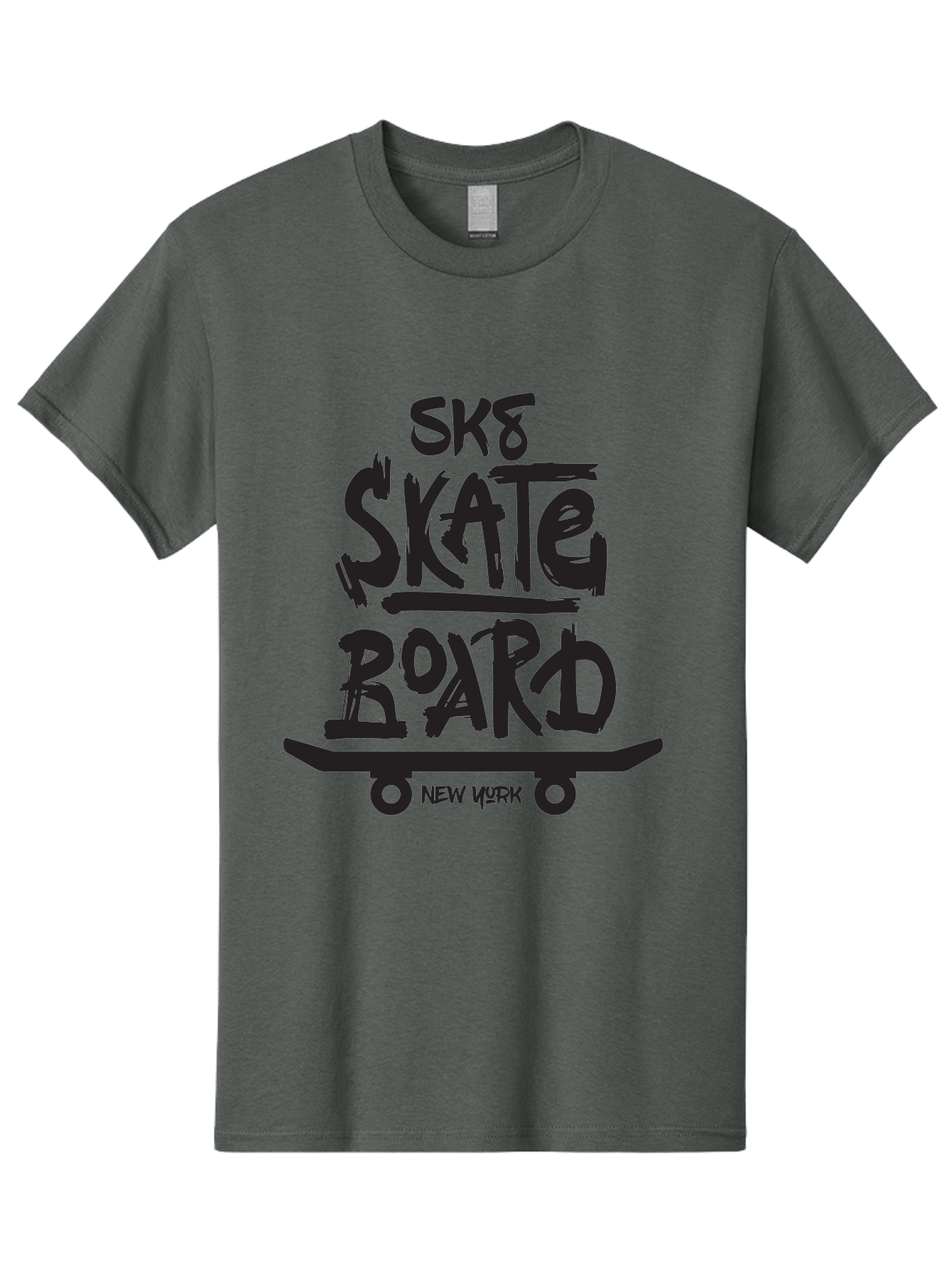 Sk8-Skate-Board-New-York Men'S Graphic Tee, 100% Cotton, Comfortable Casual Summer Wear, Machine Washable, Skateboard Culture, Street Skateboarding, New York Skate Scene, Skateboard Graphics, Urban Sports, Action Sports, Skateboard Art, Aac165 11