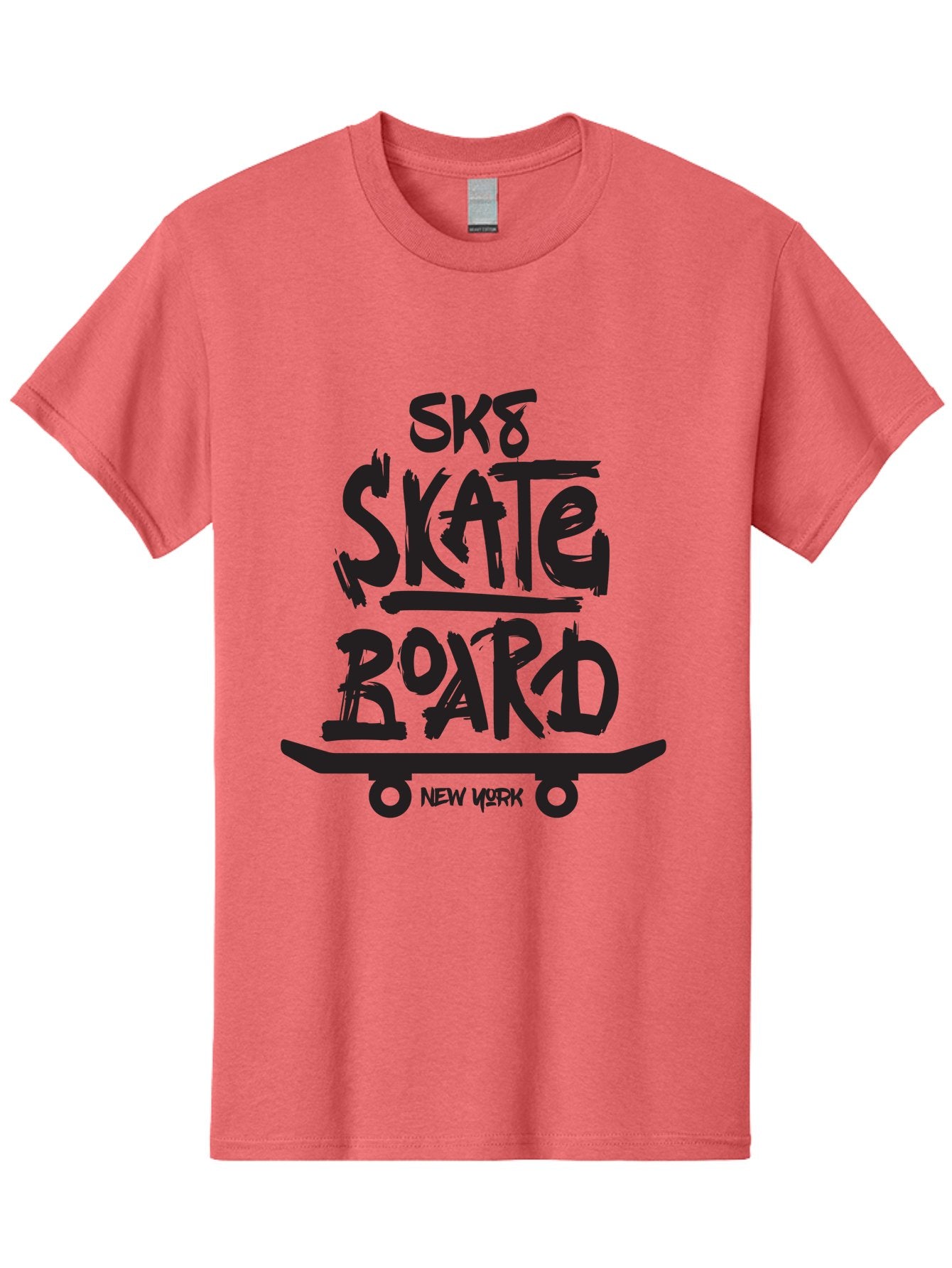 Sk8-Skate-Board-New-York Men'S Graphic Tee, 100% Cotton, Comfortable Casual Summer Wear, Machine Washable, Skateboard Culture, Street Skateboarding, New York Skate Scene, Skateboard Graphics, Urban Sports, Action Sports, Skateboard Art, Aac165 7
