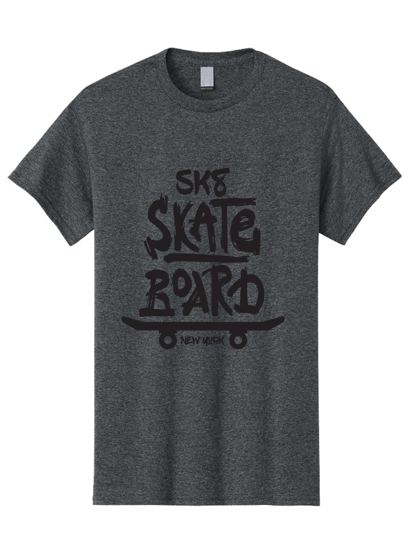 Sk8-Skate-Board-New-York Men'S Graphic Tee, 100% Cotton, Comfortable Casual Summer Wear, Machine Washable, Skateboard Culture, Street Skateboarding, New York Skate Scene, Skateboard Graphics, Urban Sports, Action Sports, Skateboard Art, Aac165 9