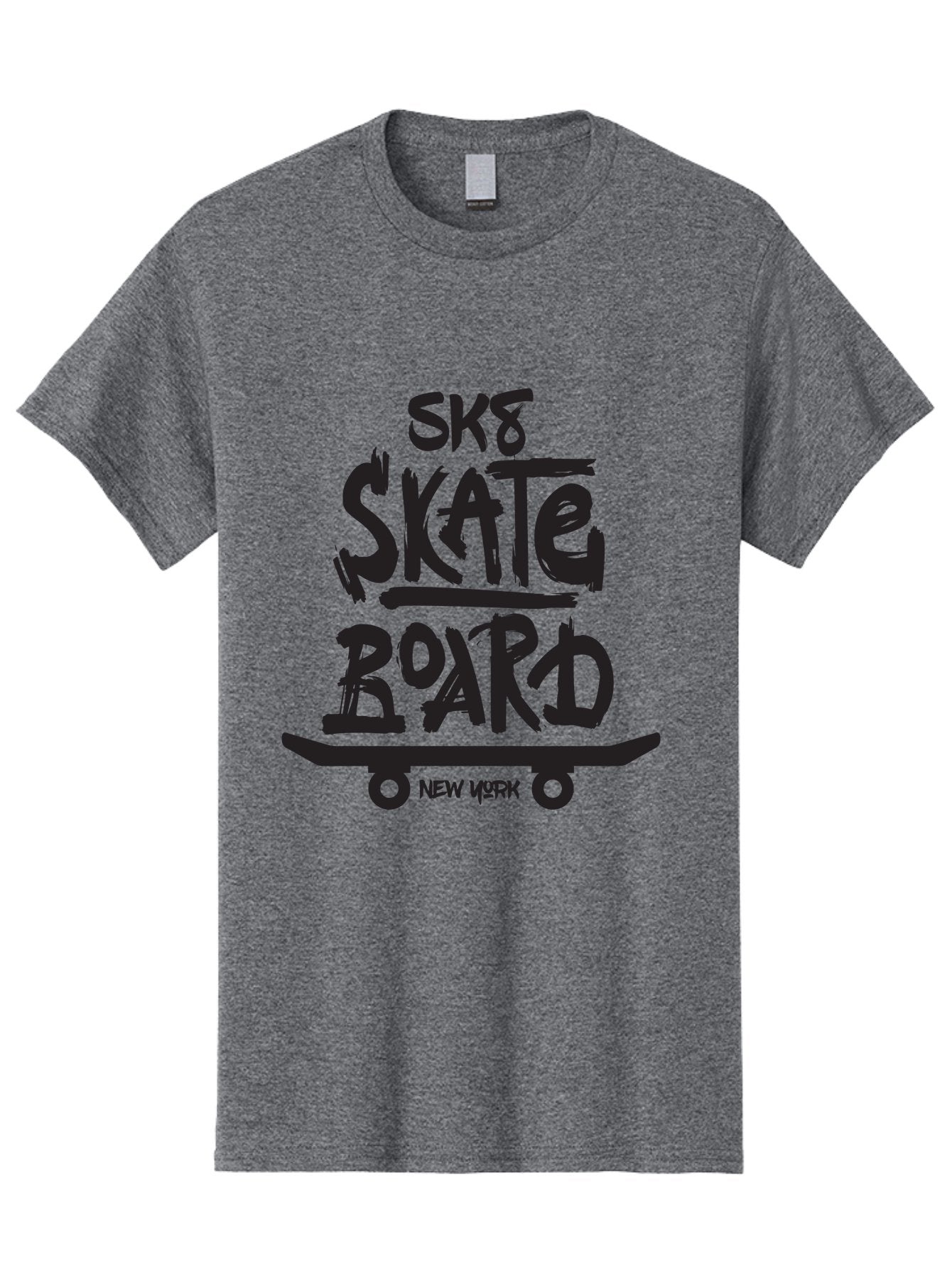Sk8-Skate-Board-New-York Men'S Graphic Tee, 100% Cotton, Comfortable Casual Summer Wear, Machine Washable, Skateboard Culture, Street Skateboarding, New York Skate Scene, Skateboard Graphics, Urban Sports, Action Sports, Skateboard Art, Aac165 10