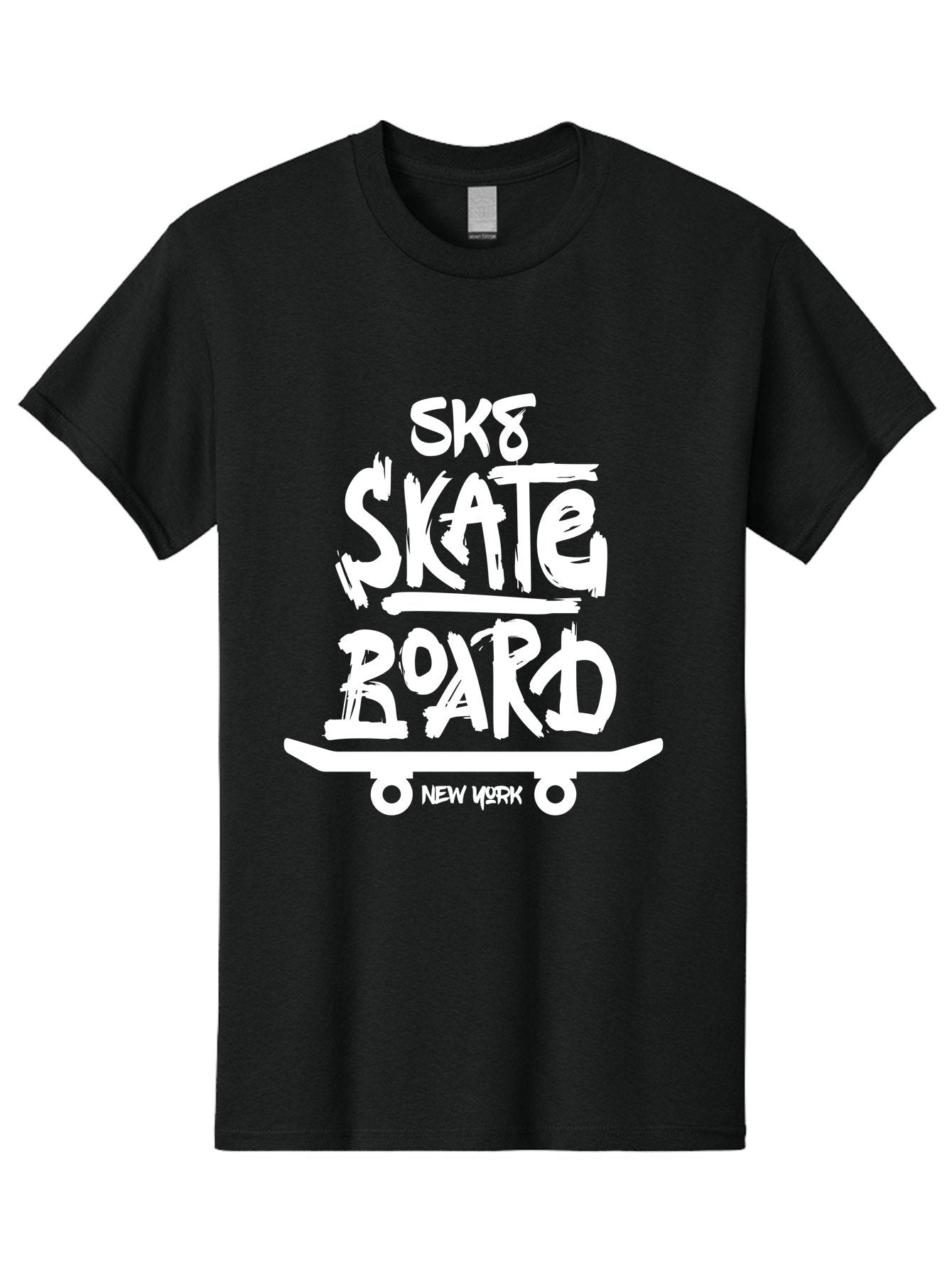 Sk8-Skate-Board Men'S Graphic Tee, 100% Cotton, Comfortable Casual Summer Wear, Machine Washable, Skateboarding Culture, Streetwear Fashion, New York, Urban Lifestyle, Skateboard Graphics, Skate Tricks Aac166 4