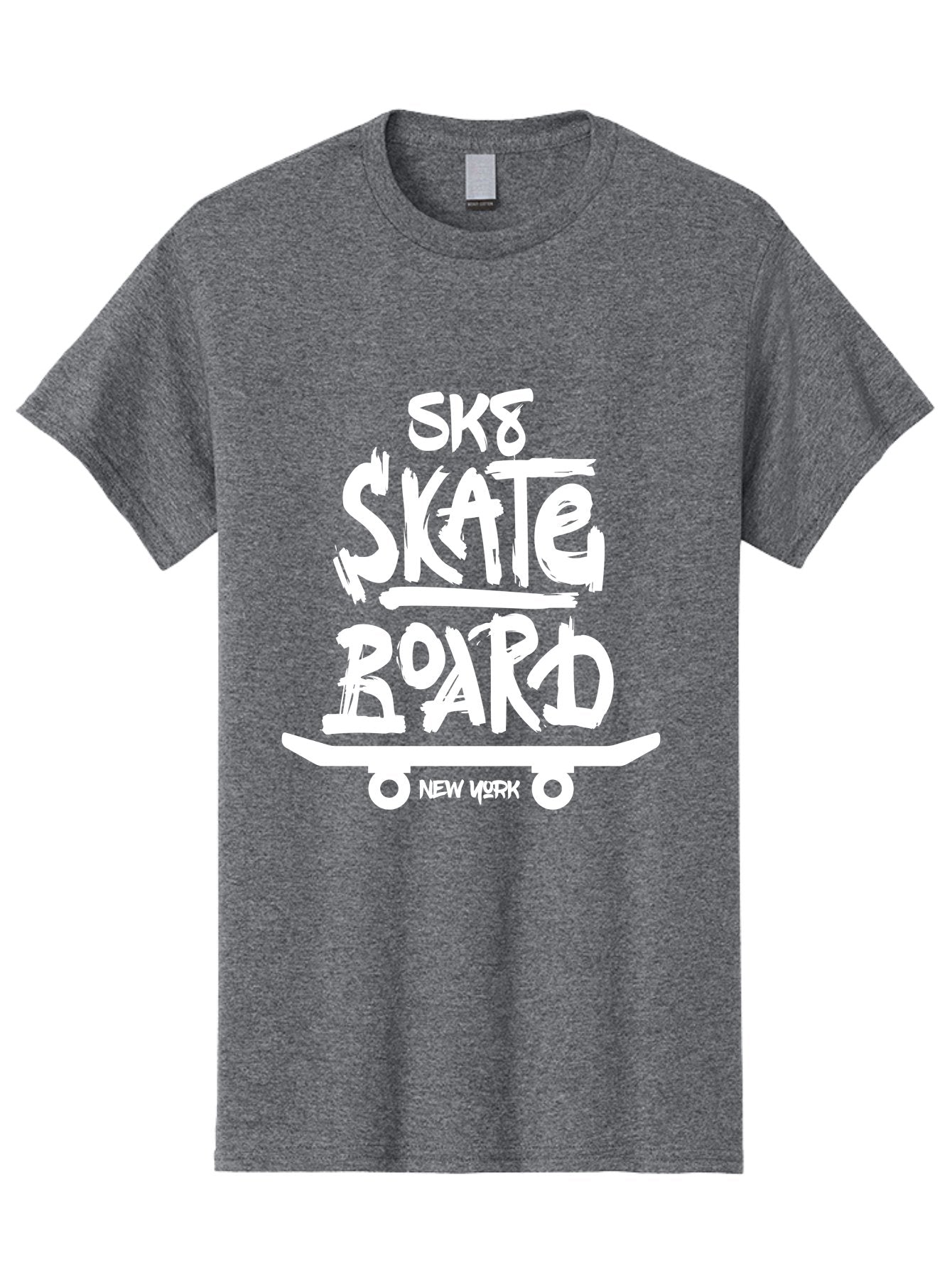 Sk8-Skate-Board Men'S Graphic Tee, 100% Cotton, Comfortable Casual Summer Wear, Machine Washable, Skateboarding Culture, Streetwear Fashion, New York, Urban Lifestyle, Skateboard Graphics, Skate Tricks Aac166 15