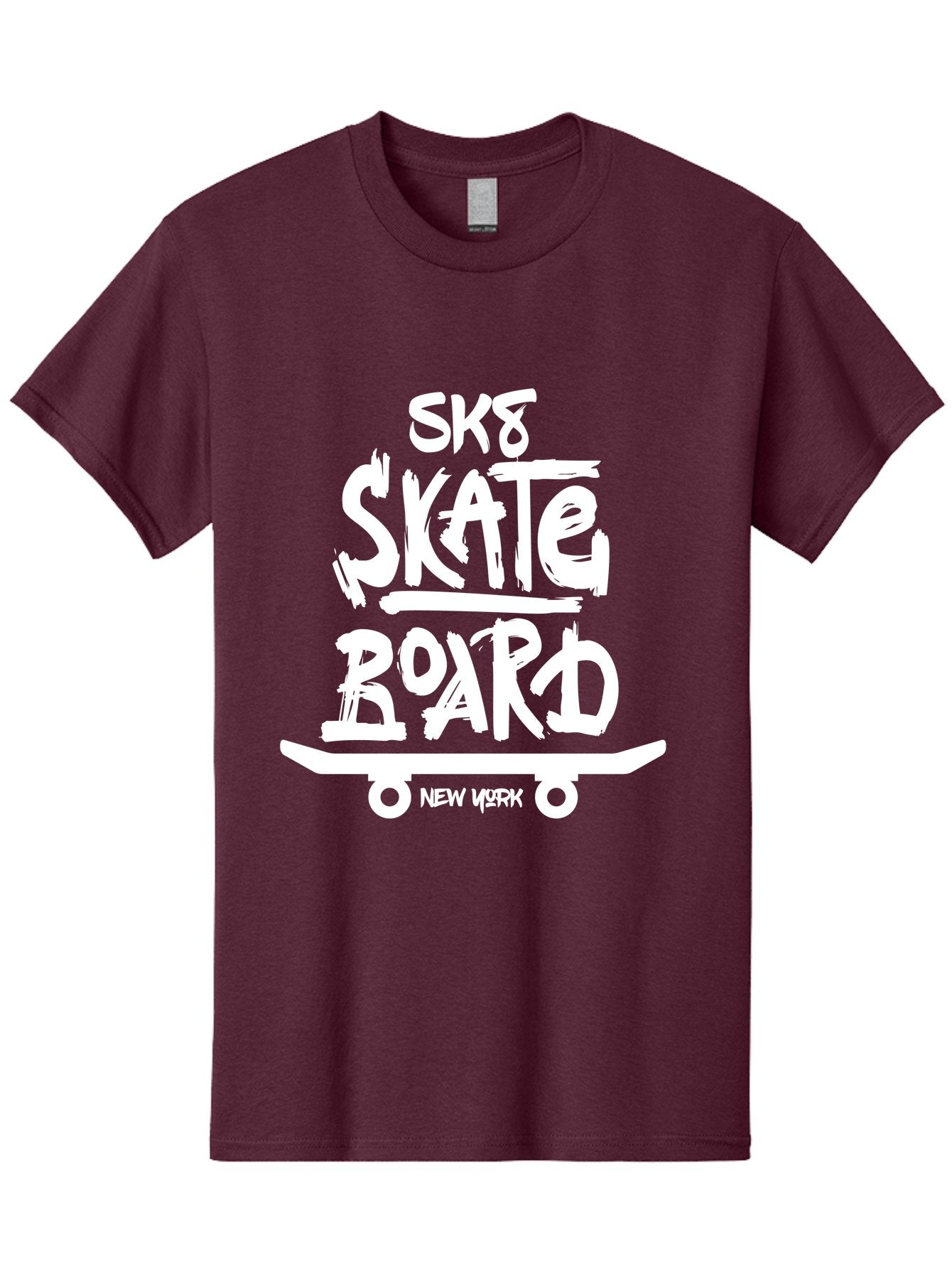 Sk8-Skate-Board Men'S Graphic Tee, 100% Cotton, Comfortable Casual Summer Wear, Machine Washable, Skateboarding Culture, Streetwear Fashion, New York, Urban Lifestyle, Skateboard Graphics, Skate Tricks Aac166 14