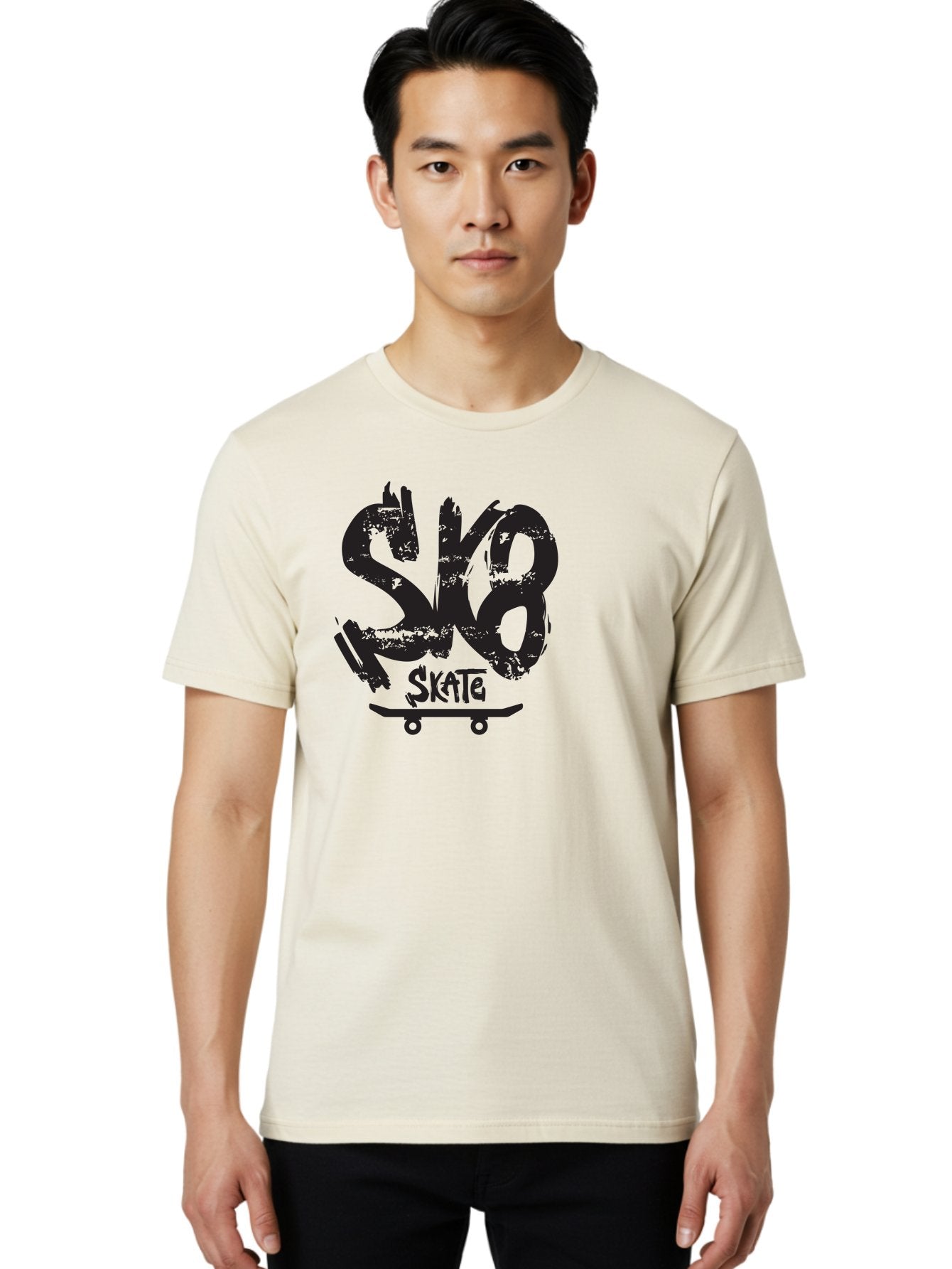 Sk8 Men'S Graphic Tee, 100% Cotton, Comfortable Casual Summer Wear, Machine Washable, Skateboarding Logo, Graffiti Style, Urban Culture, Street Art, Skateboard Graphics, Extreme Sports, Youth Culture, Edgy Design Aac167 28