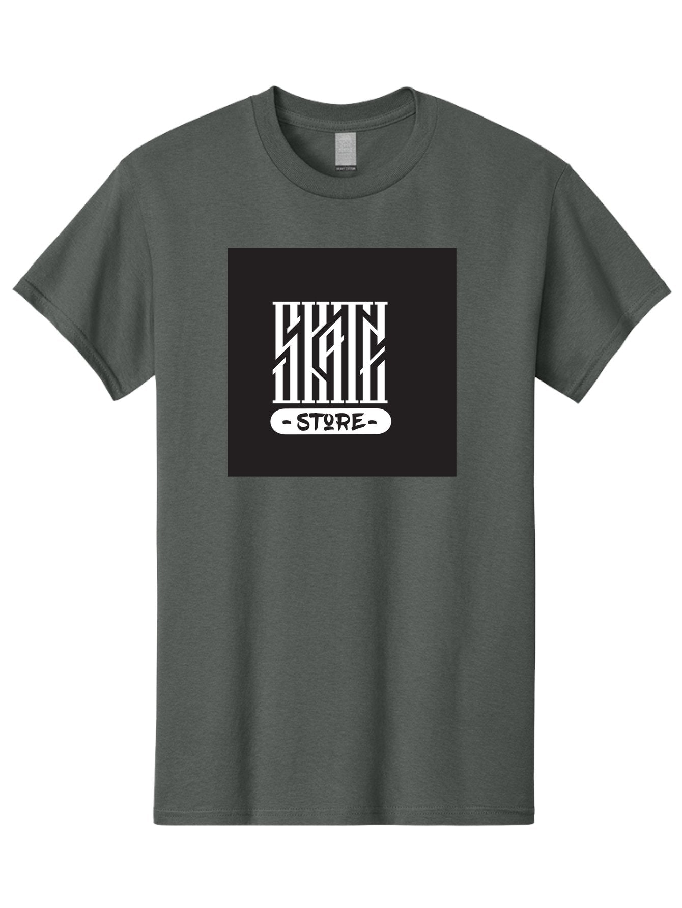 Skate-Store Men'S Graphic Tee, 100% Cotton, Comfortable Casual Summer Wear, Machine Washable, Storefront Branding, Streetwear Apparel, Skat Store, Urban Fashion, Modern Typography, Contemporary Design, Black And White Aesthetic Aac171