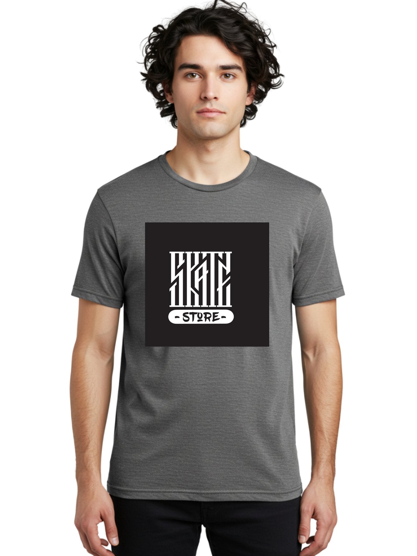 Skate-Store Men'S Graphic Tee, 100% Cotton, Comfortable Casual Summer Wear, Machine Washable, Storefront Branding, Streetwear Apparel, Skat Store, Urban Fashion, Modern Typography, Contemporary Design, Black And White Aesthetic Aac171 28