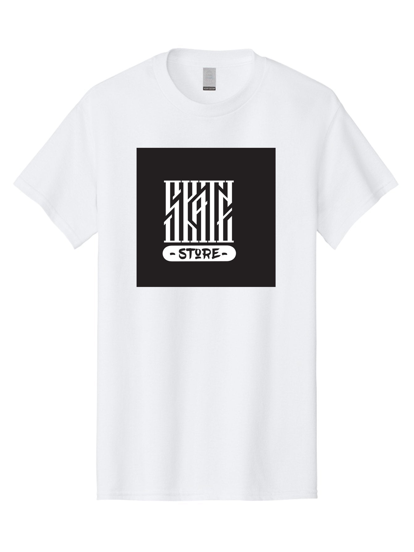 Skate-Store Men'S Graphic Tee, 100% Cotton, Comfortable Casual Summer Wear, Machine Washable, Storefront Branding, Streetwear Apparel, Skat Store, Urban Fashion, Modern Typography, Contemporary Design, Black And White Aesthetic Aac171 13