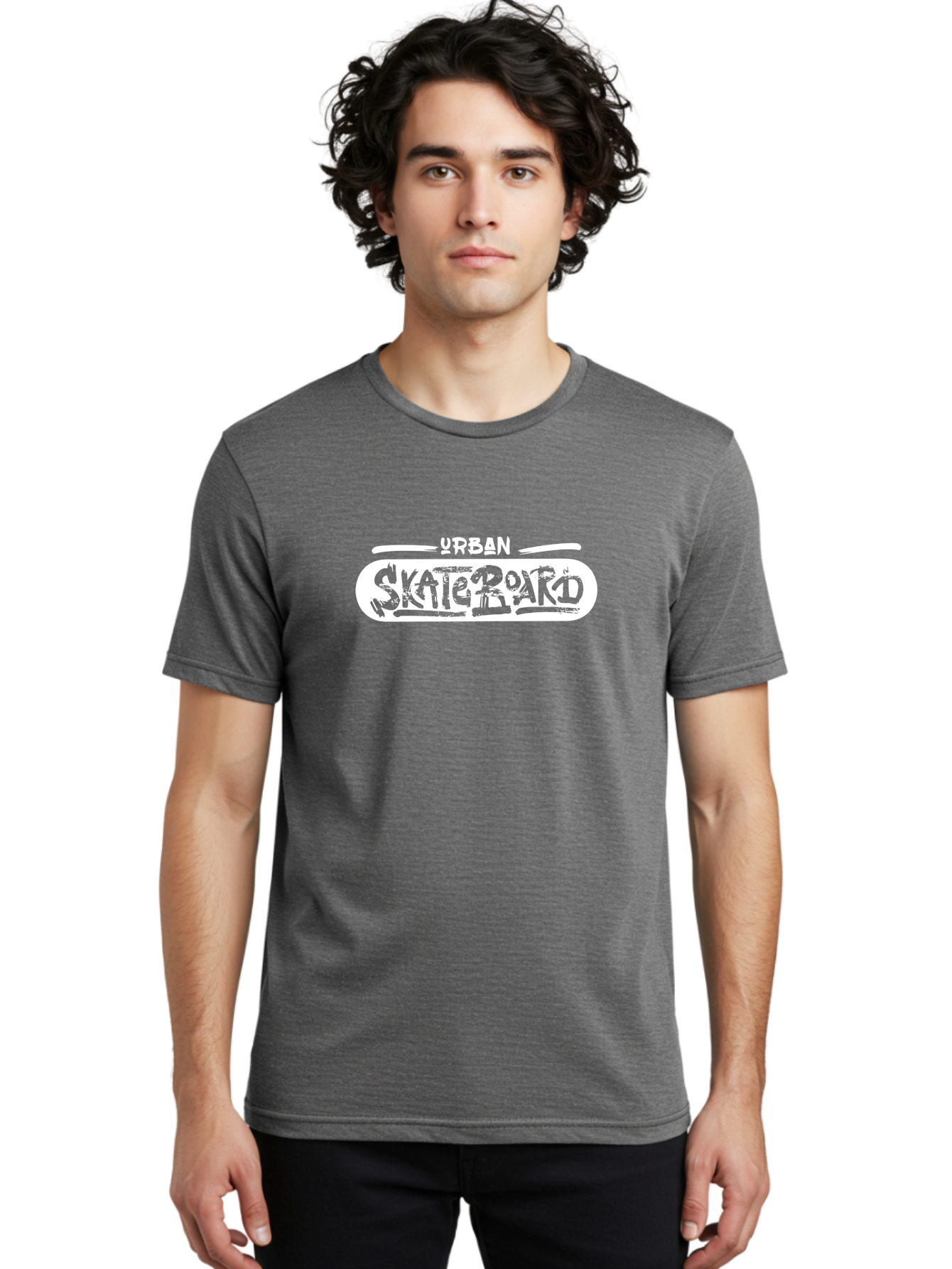Urban-Skateboard Men'S Graphic Tee, 100% Cotton, Comfortable Casual Summer Wear, Machine Washable, Skateboarding Culture, Urban Lifestyle, Streetwear Fashion, Skateboard Graphics, Graffiti Art, Youth Culture, Skateboarding Community, Aac174 4