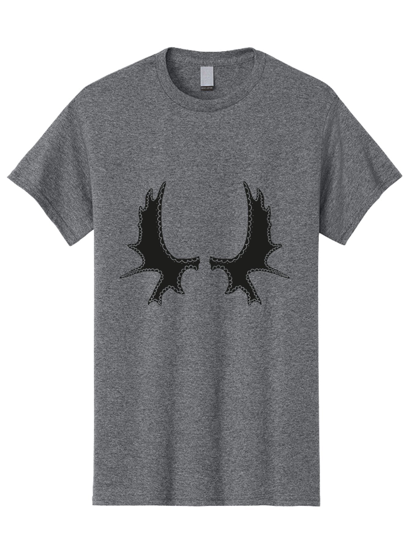 Bat-Wings Men'S Graphic Tee, 100% Cotton, Comfortable Casual Summer Wear, Machine Washable, Bat Wings, Dark Silhouette, Spooky Atmosphere, Gothic Design, Fantasy Creatures, Mysterious Shapes, Symmetrical Art, Eerie Graphics, Winged Creatures Aac177