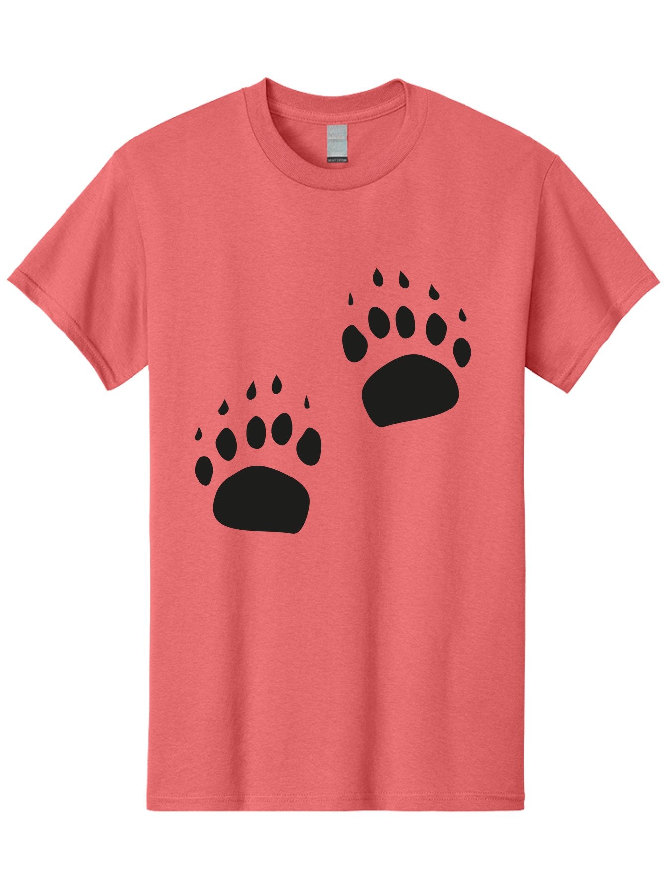 Bear-Footprints Men'S Graphic Tee, 100% Cotton, Comfortable Casual Summer Wear, Machine Washable, Bear Footprints, Wildlife Tracking, Animal Silhouettes, Forest Creatures, Wild Animal Signs, Footprints In The Wild, Wildlife Exploration Aac178