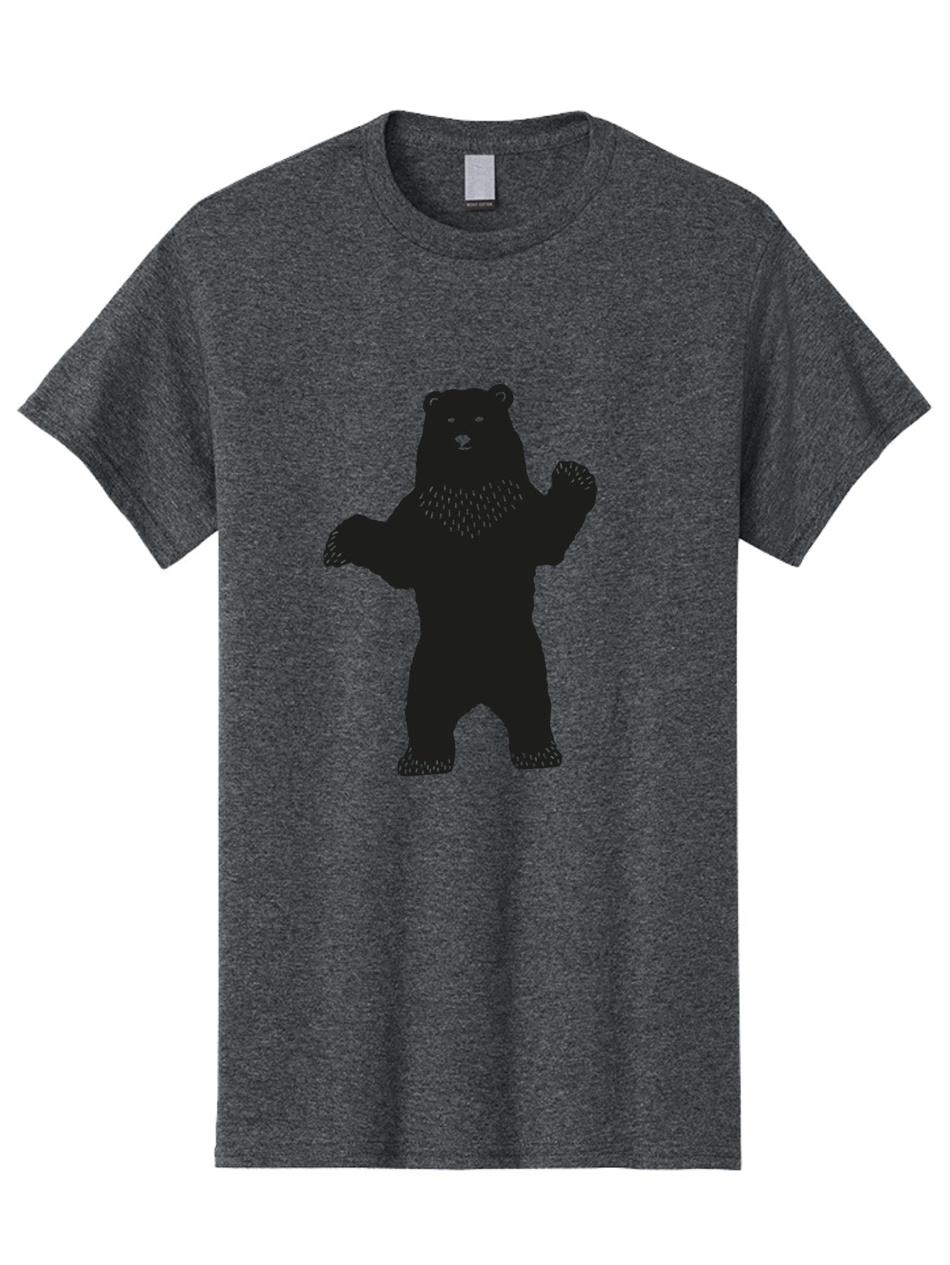 Bear Men'S Graphic Tee, 100% Cotton, Comfortable Casual Summer Wear, Machine Washable, Bear Silhouette, Wildlife, Black Bear, Minimalist Art, Simplistic Design, Standing Bear, Bold Graphics, Wild Animal Aac179 6